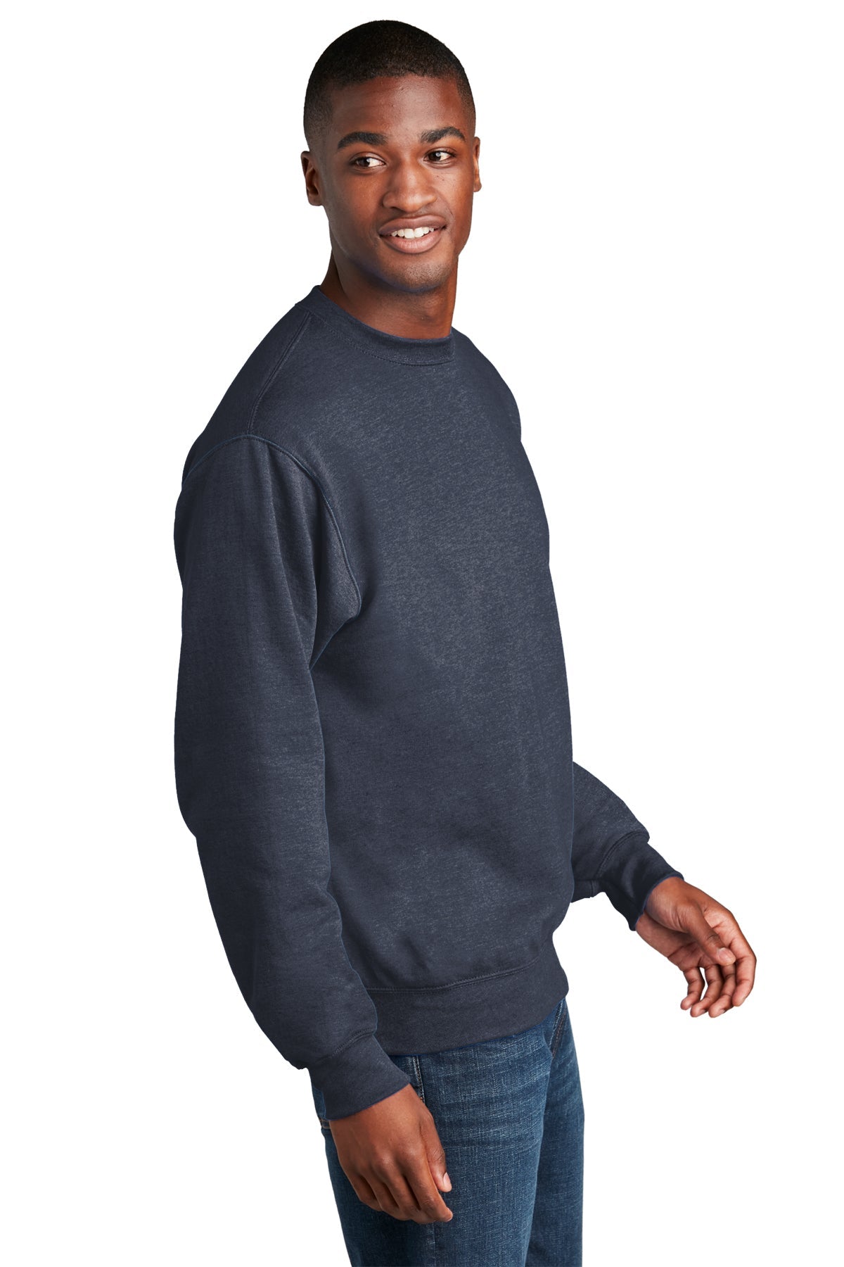 port & company_pc78 _heather navy_company_logo_sweatshirts