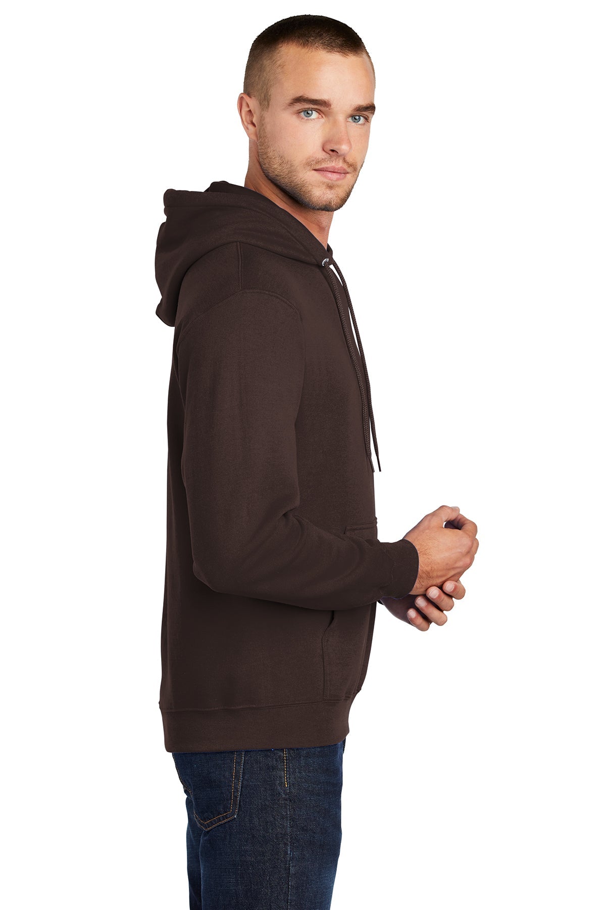 port & company_pc78h _dark chocolate brown_company_logo_sweatshirts