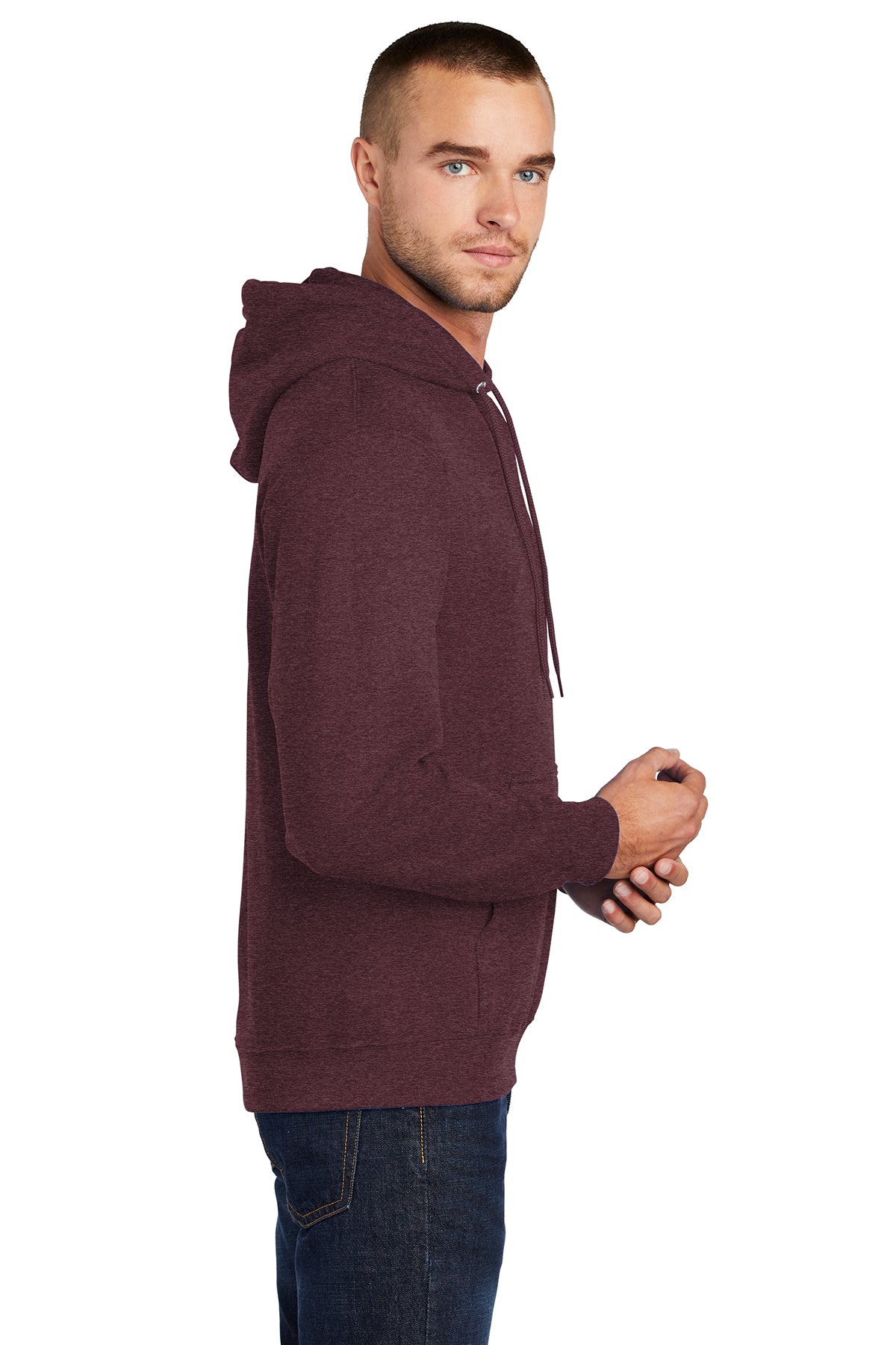 port & company_pc78h _heather athletic maroon_company_logo_sweatshirts