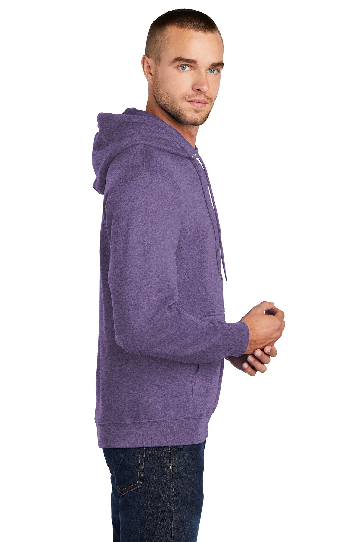 port & company_pc78h _heather purple_company_logo_sweatshirts