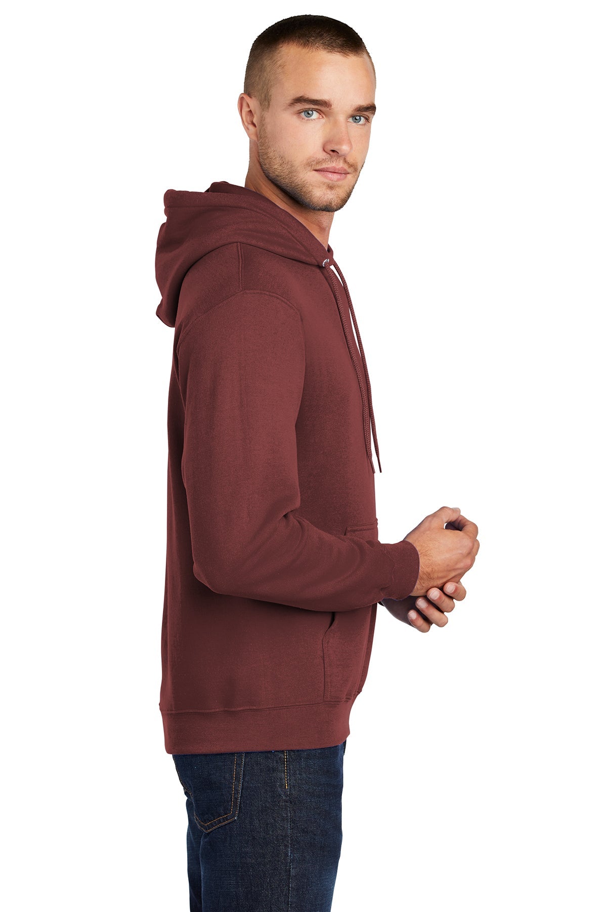 port & company_pc78h _maroon_company_logo_sweatshirts