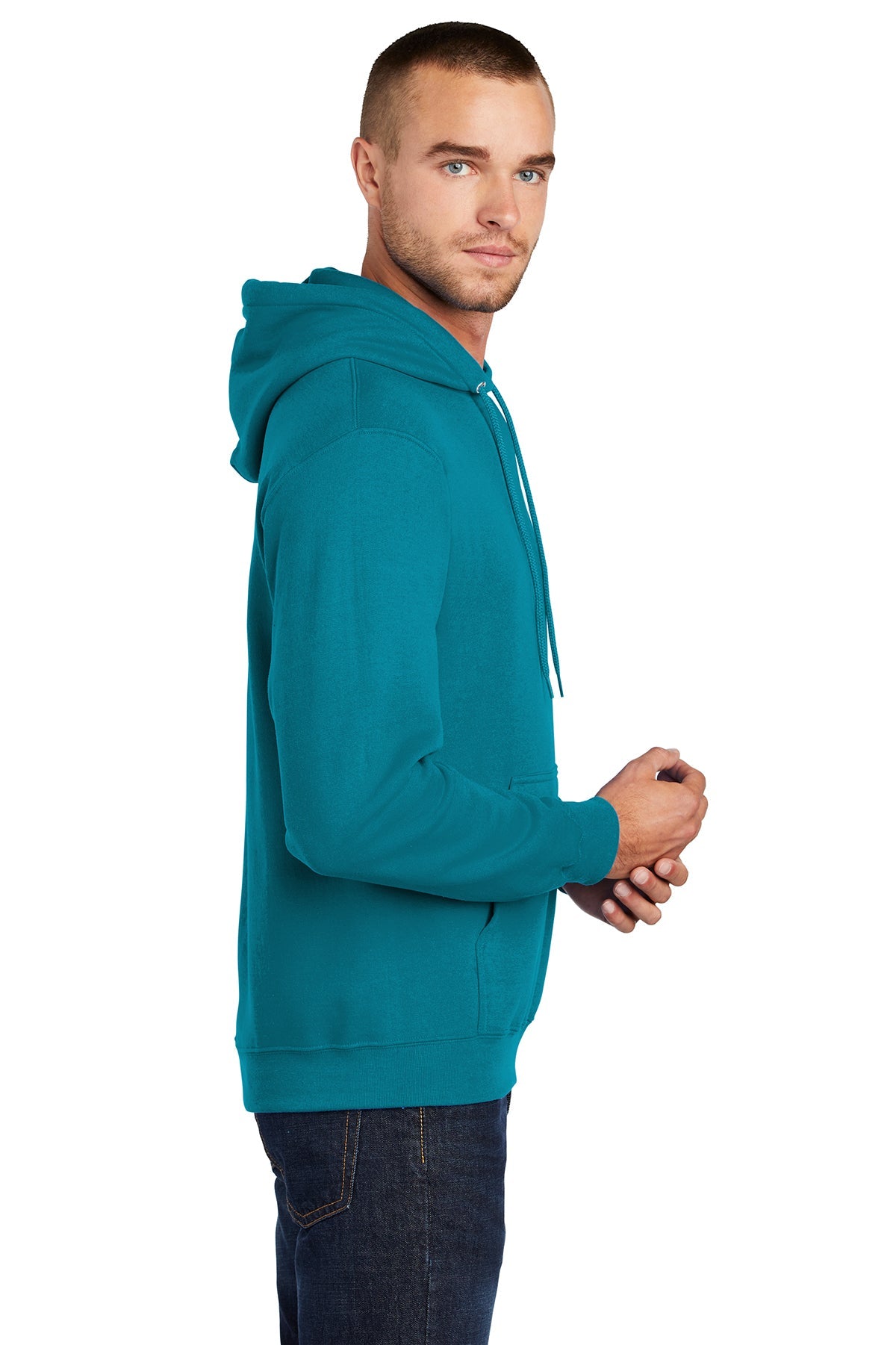 port & company_pc78h _teal_company_logo_sweatshirts