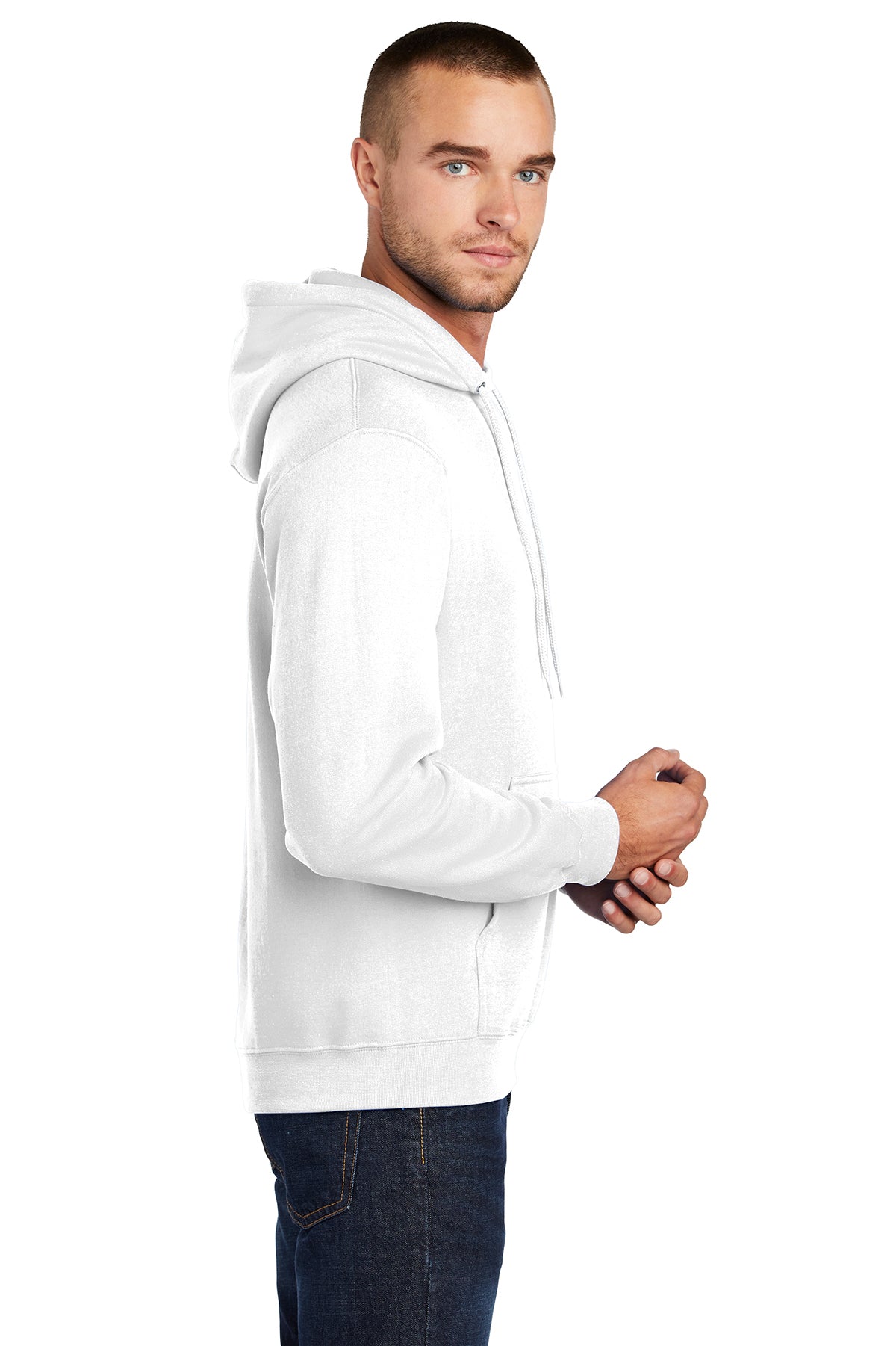 Port & Company Core Fleece Branded Hoodies, White [Arthur C Luf]