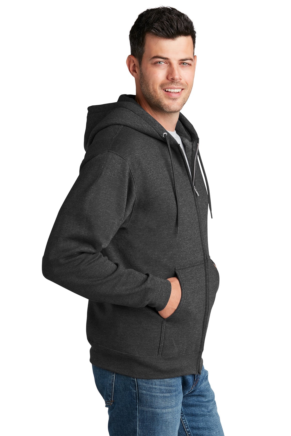 port & company_pc78zh _dark heather grey_company_logo_sweatshirts