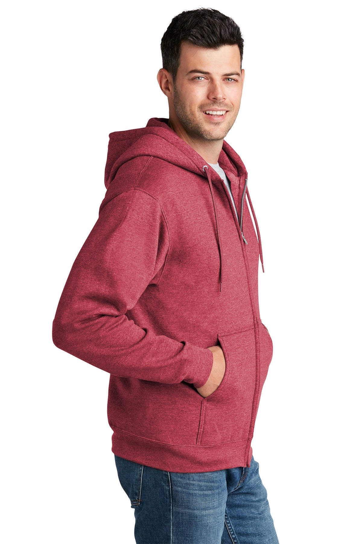 port & company_pc78zh _heather red_company_logo_sweatshirts