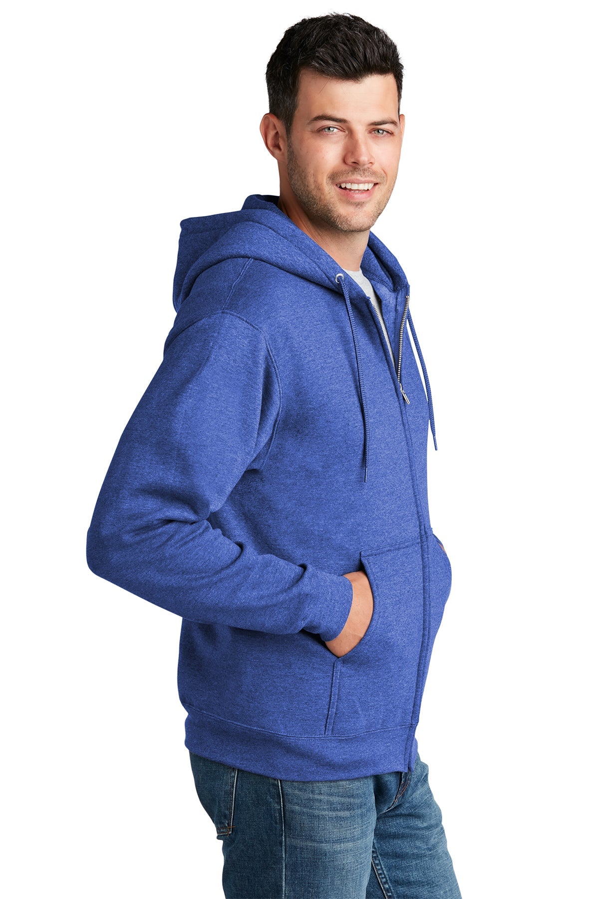 port & company_pc78zh _heather royal_company_logo_sweatshirts