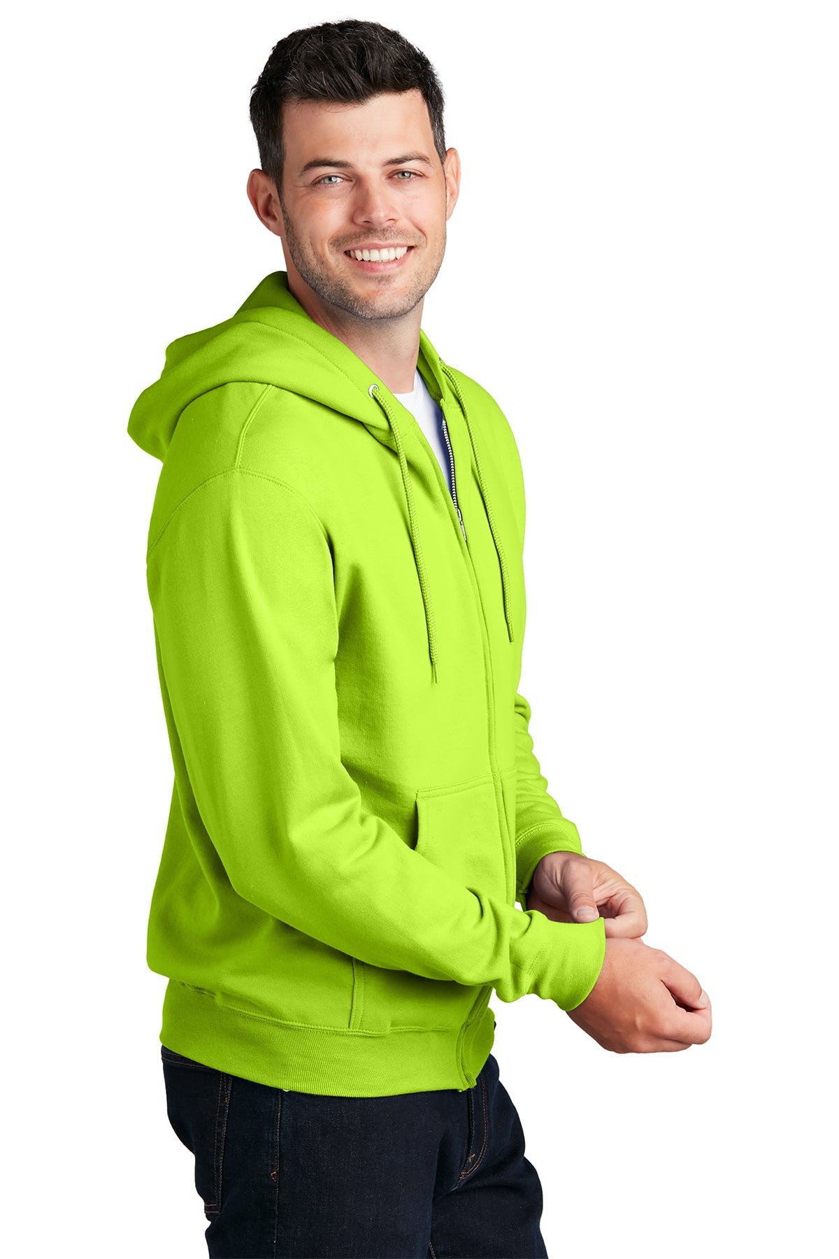 port & company_pc78zh _neon yellow_company_logo_sweatshirts