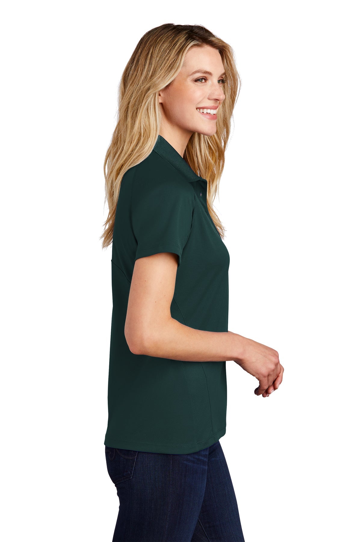 Sport-Tek Ladies Dri-Mesh Custom Pro Polos, Dark Green