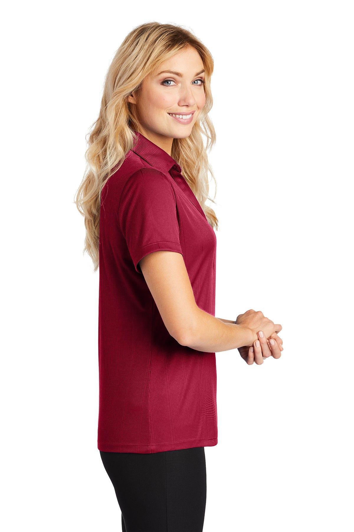 port authority_l528 _rich red_company_logo_polos