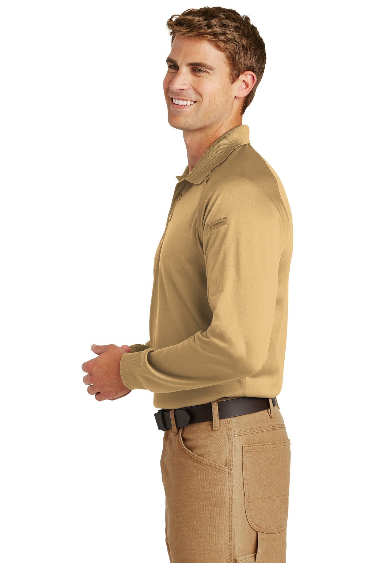 cornerstone_cs410ls _tan_company_logo_polos