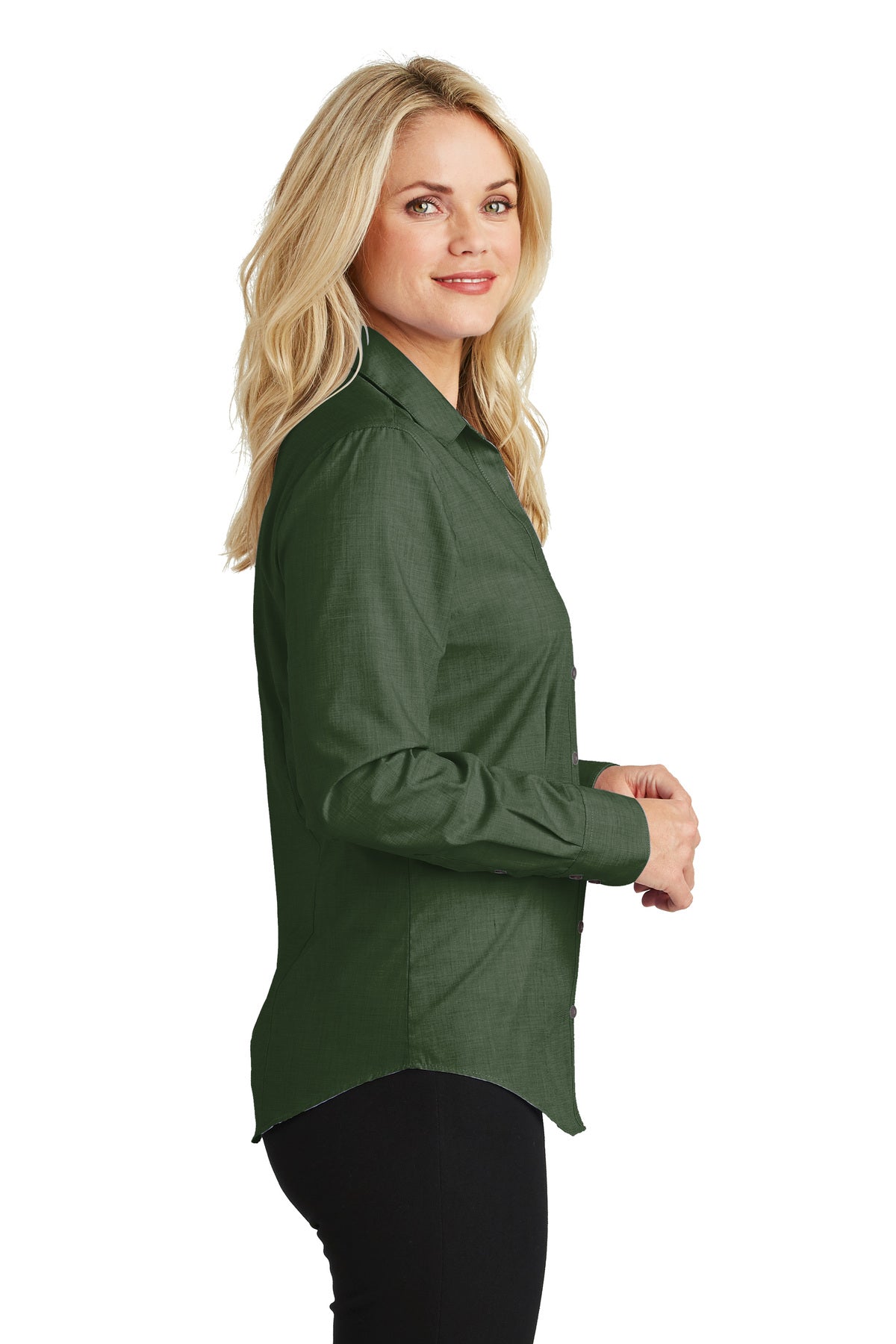 port authority_l640 _dark cactus green_company_logo_button downs