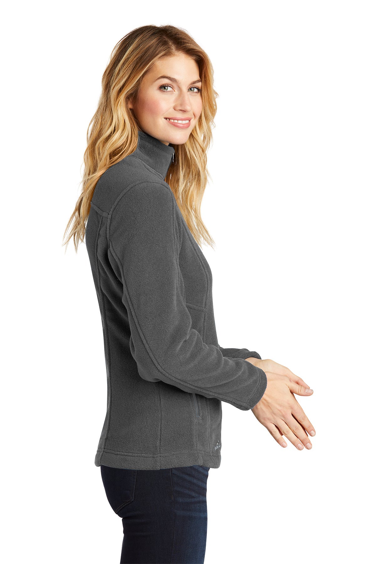 Eddie Bauer Ladies Customized Full-Zip Fleece Jackets, Grey Steel [Real8 Group]