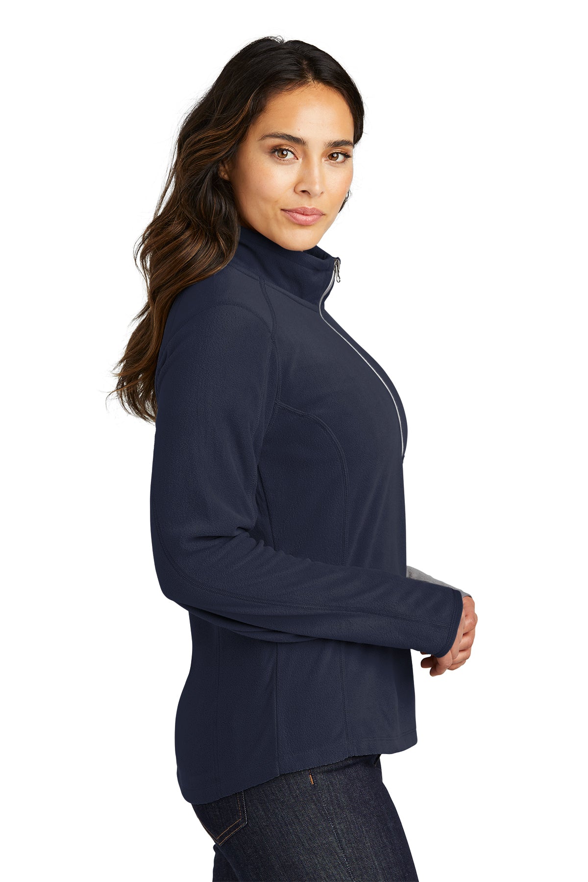 Port Authority Ladies Microfleece 1/2-Zip Customized Pullovers, True Navy [Skurka Aerospace, Inc.]
