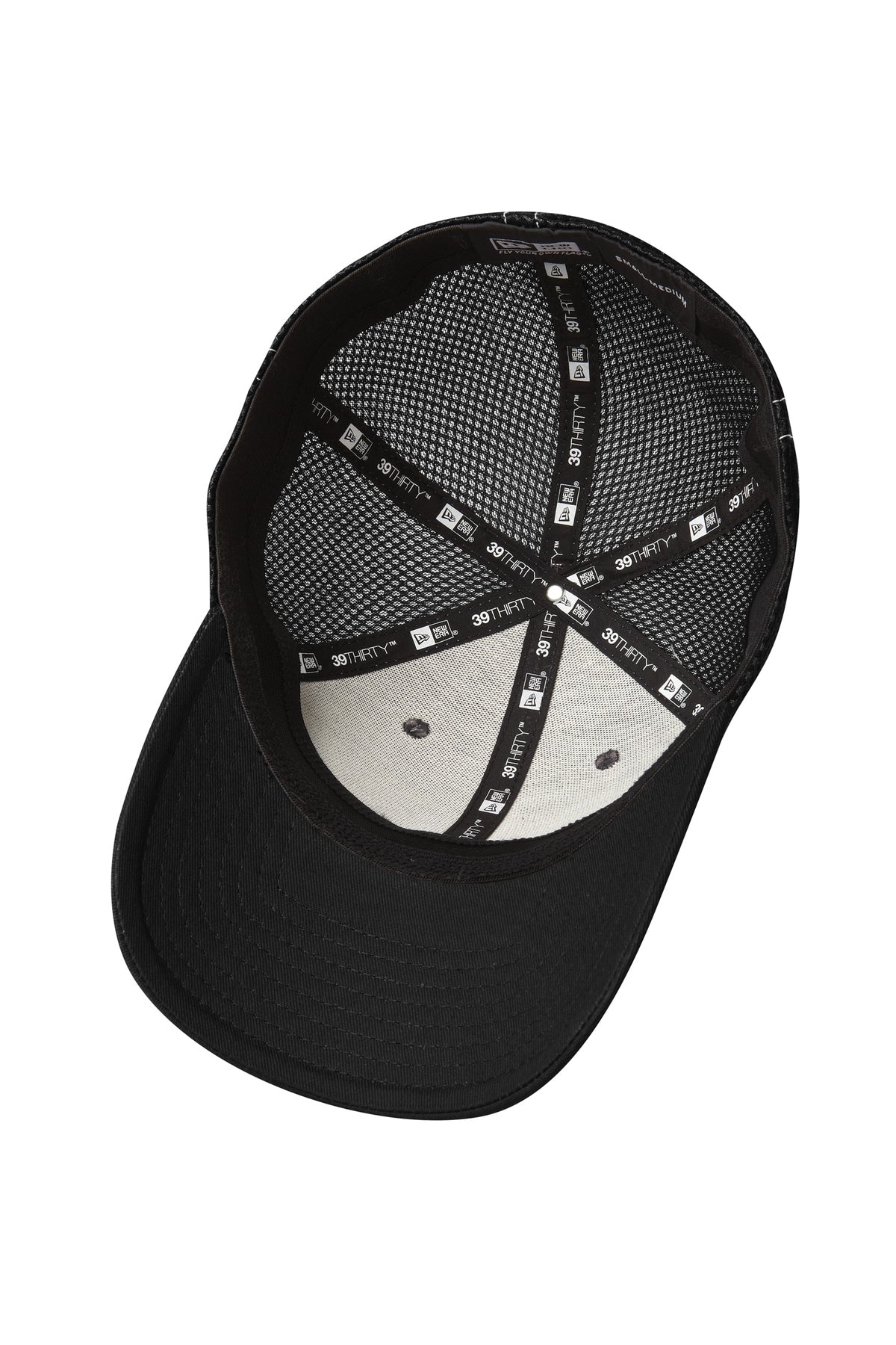 New Era Stretch Mesh Contrast Stitch Custom Caps, Black/White