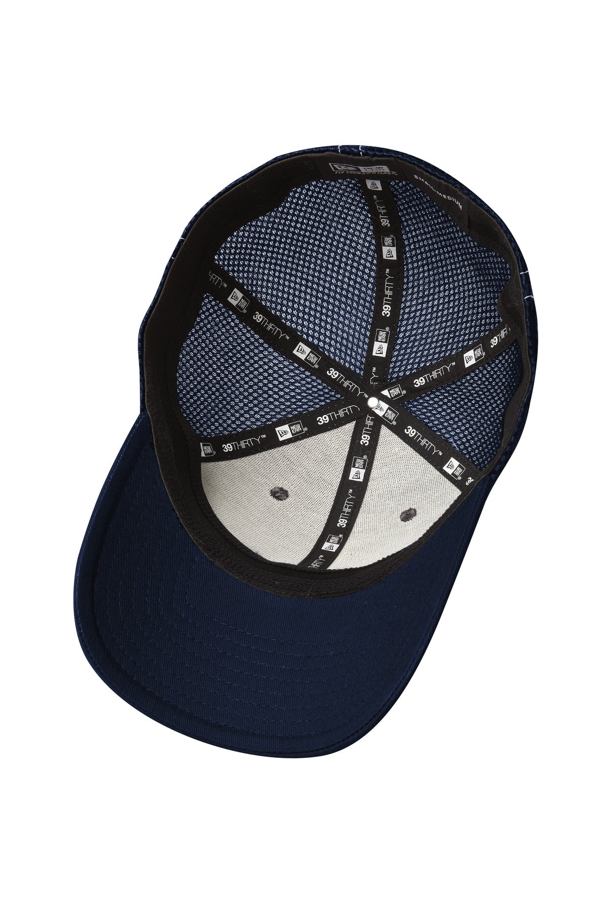 New Era Stretch Mesh Contrast Stitch Custom Caps, Deep Navy/White