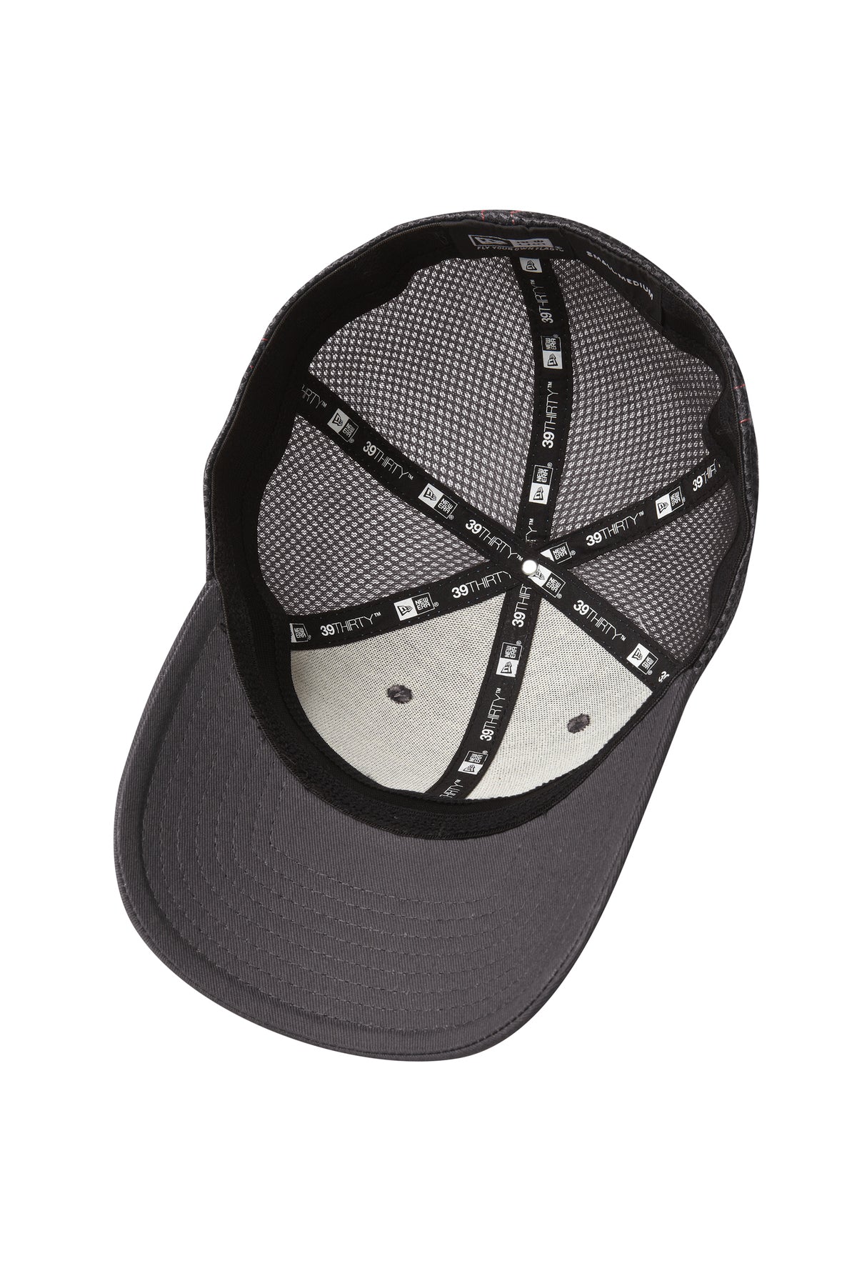 New Era Stretch Mesh Contrast Stitch Custom Caps, Graphite/Red