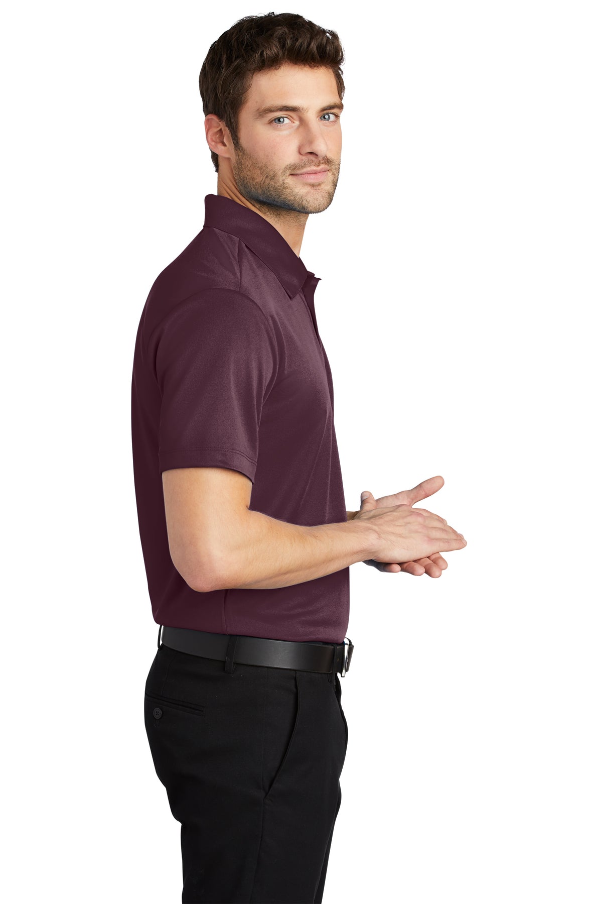 Port Authority Silk Touch Branded Performance Polos, Maroon [AMERILODGE GROUP]