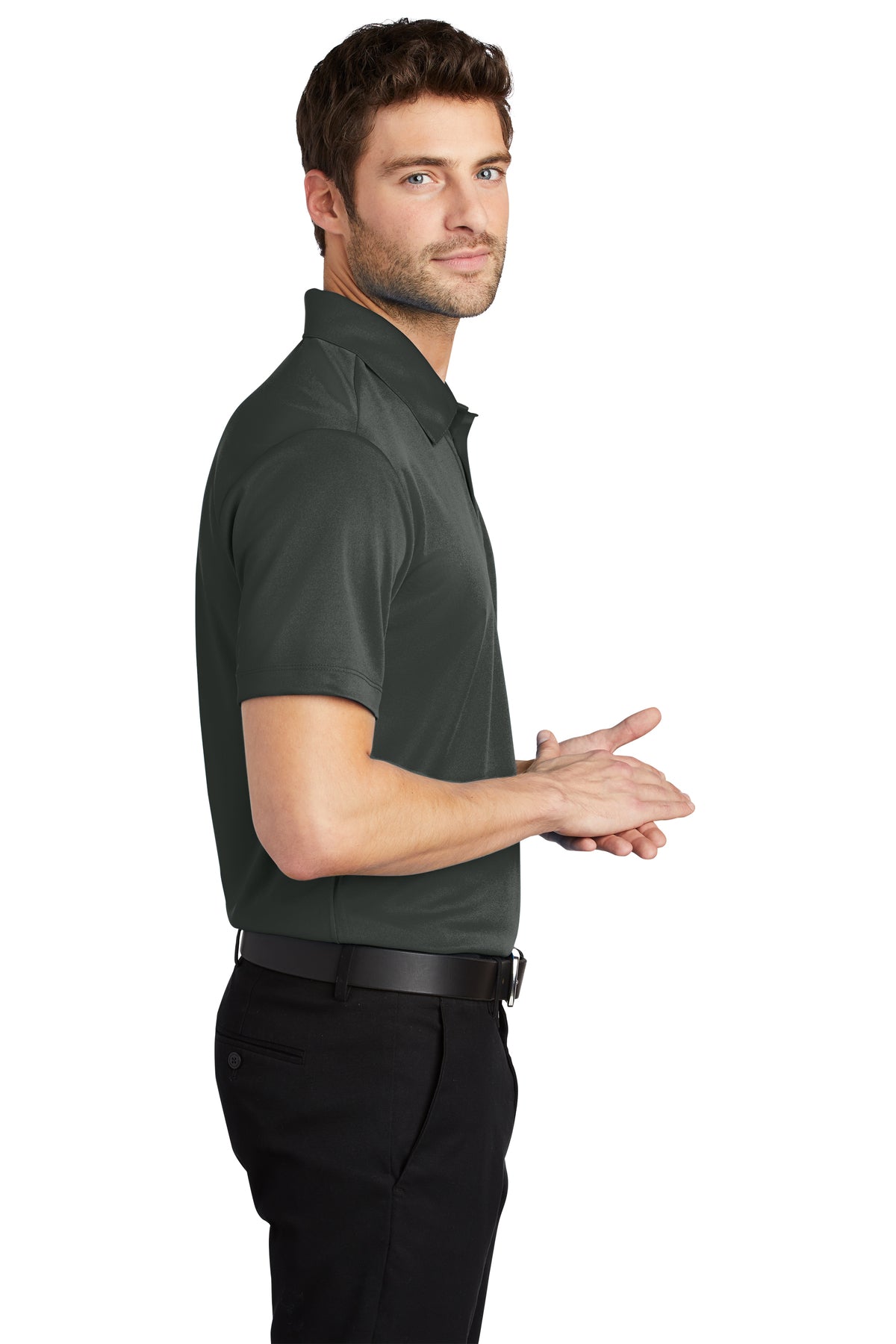 port authority_k540 _steel grey_company_logo_polos