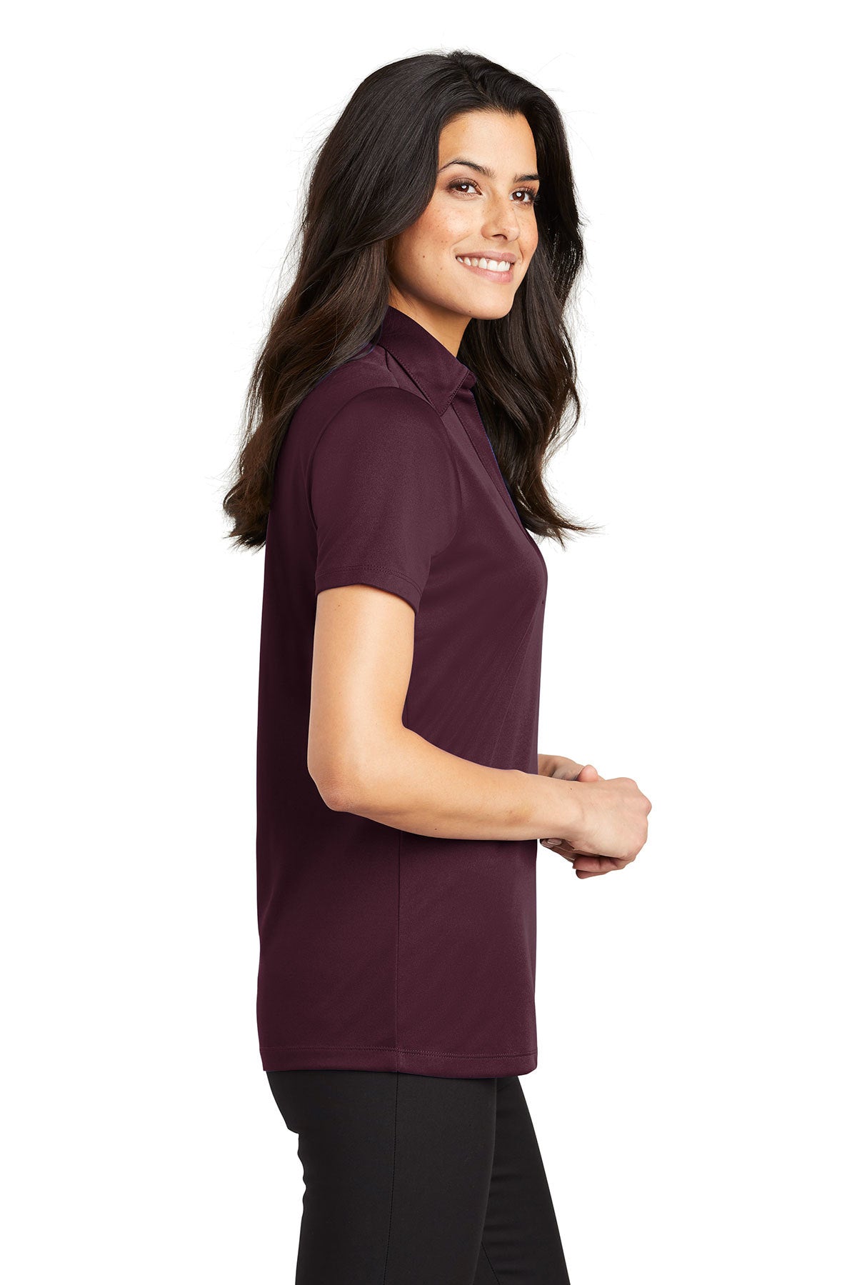 Port Authority Ladies Silk Touch Branded Performance Polos, Maroon [AMERILODGE GROUP]