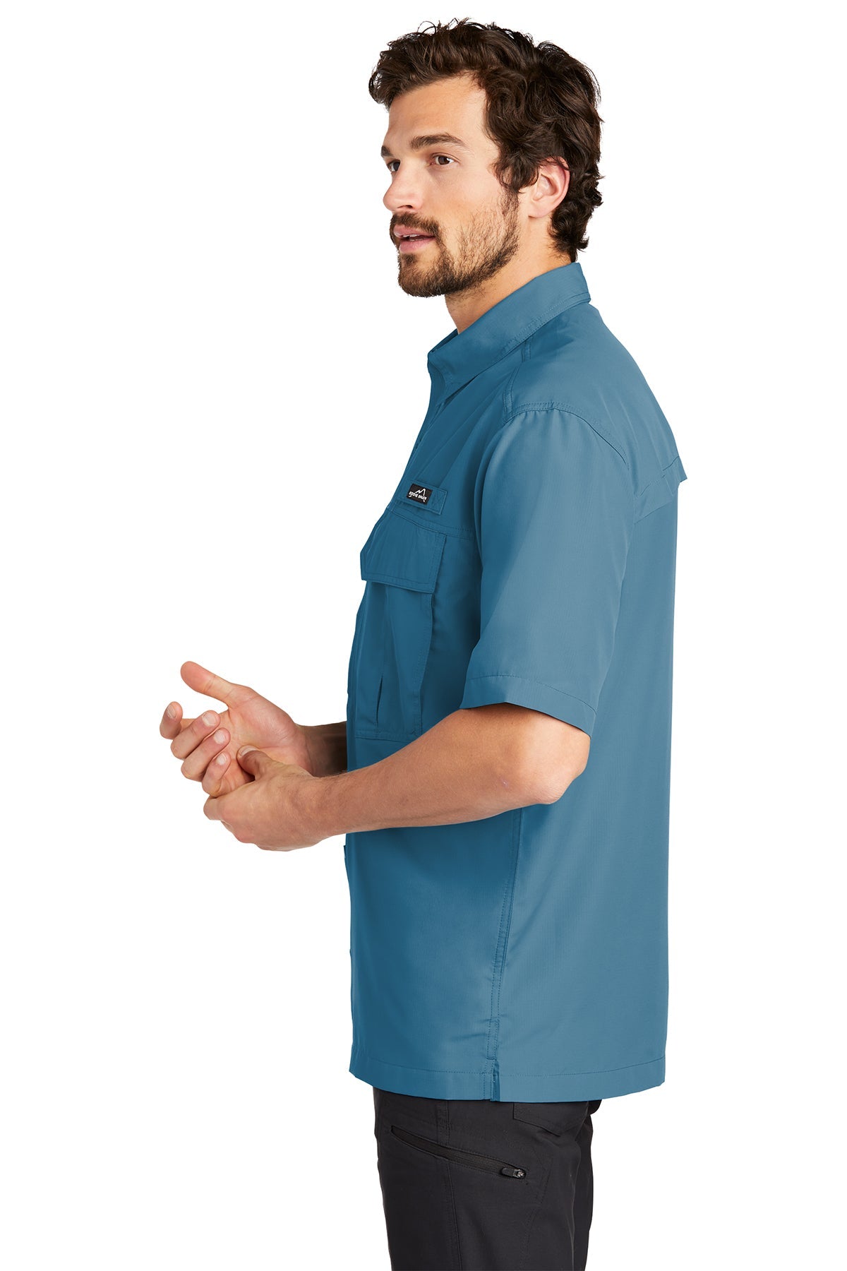 eddie bauer_eb602 _gulf teal_company_logo_button downs
