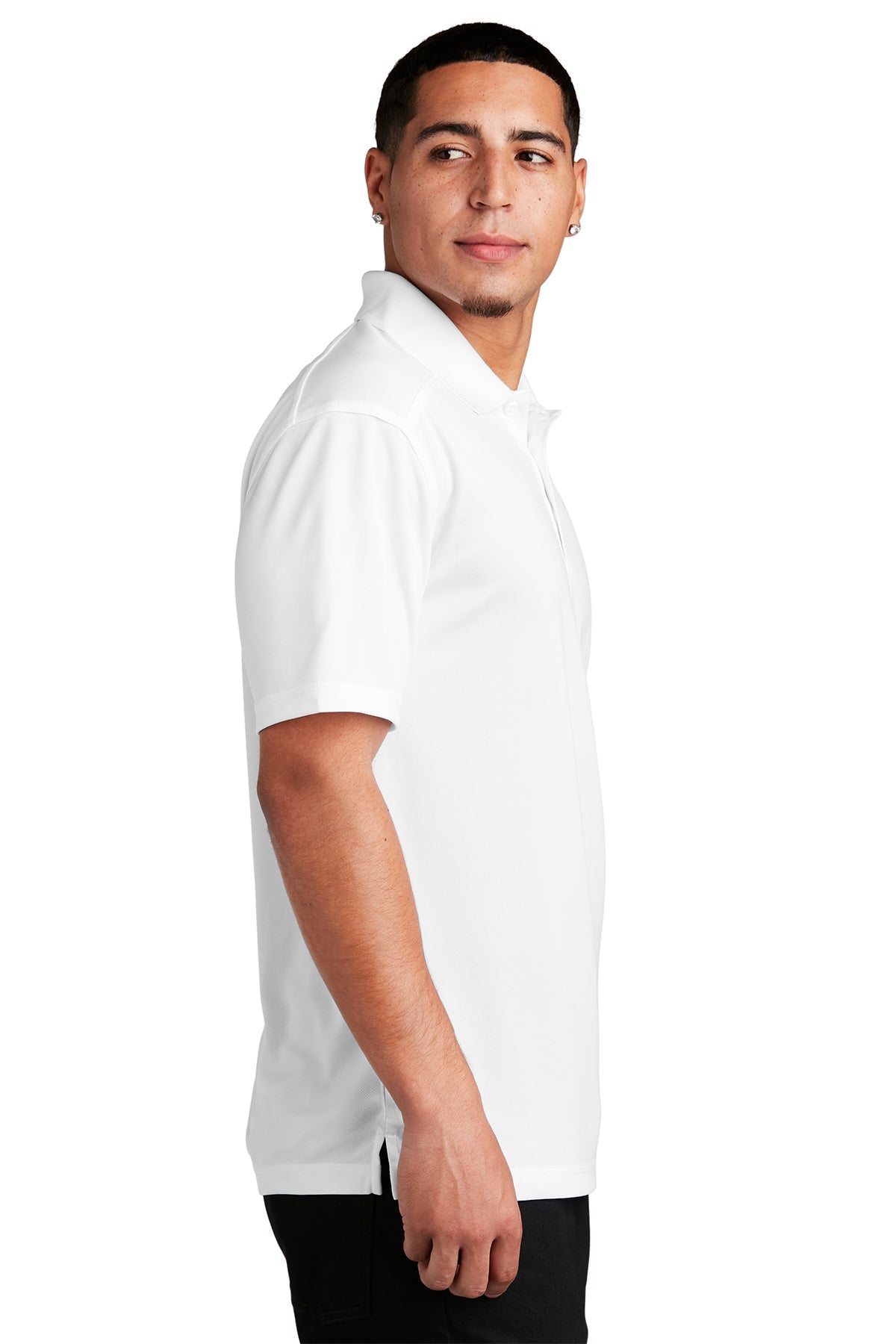 Sport-Tek PosiCharge Branded Micro-Mesh Polos, White [ERES] [ERES]