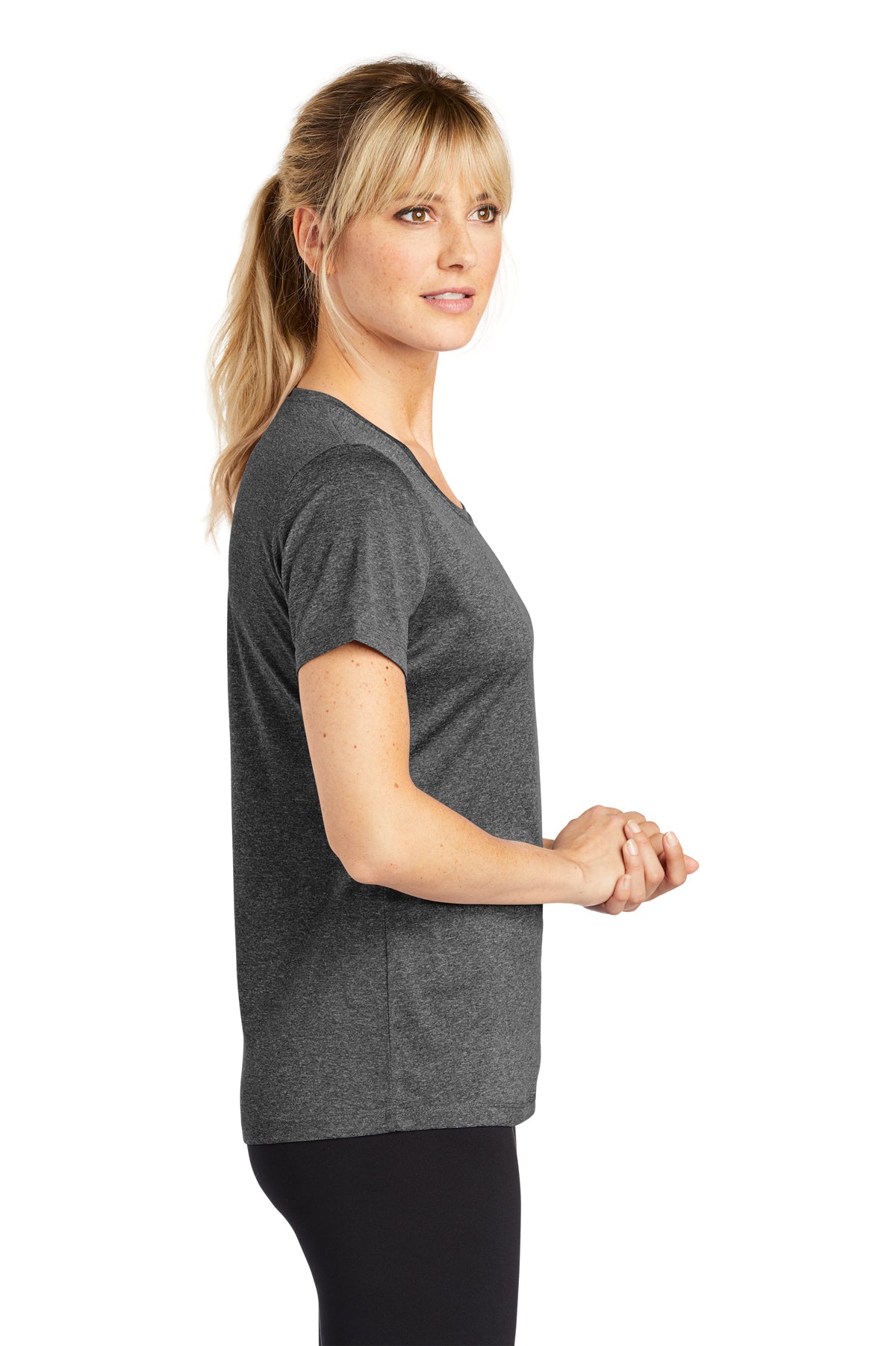 Sport-Tek Ladies Heather Contender Scoop Neck Tee