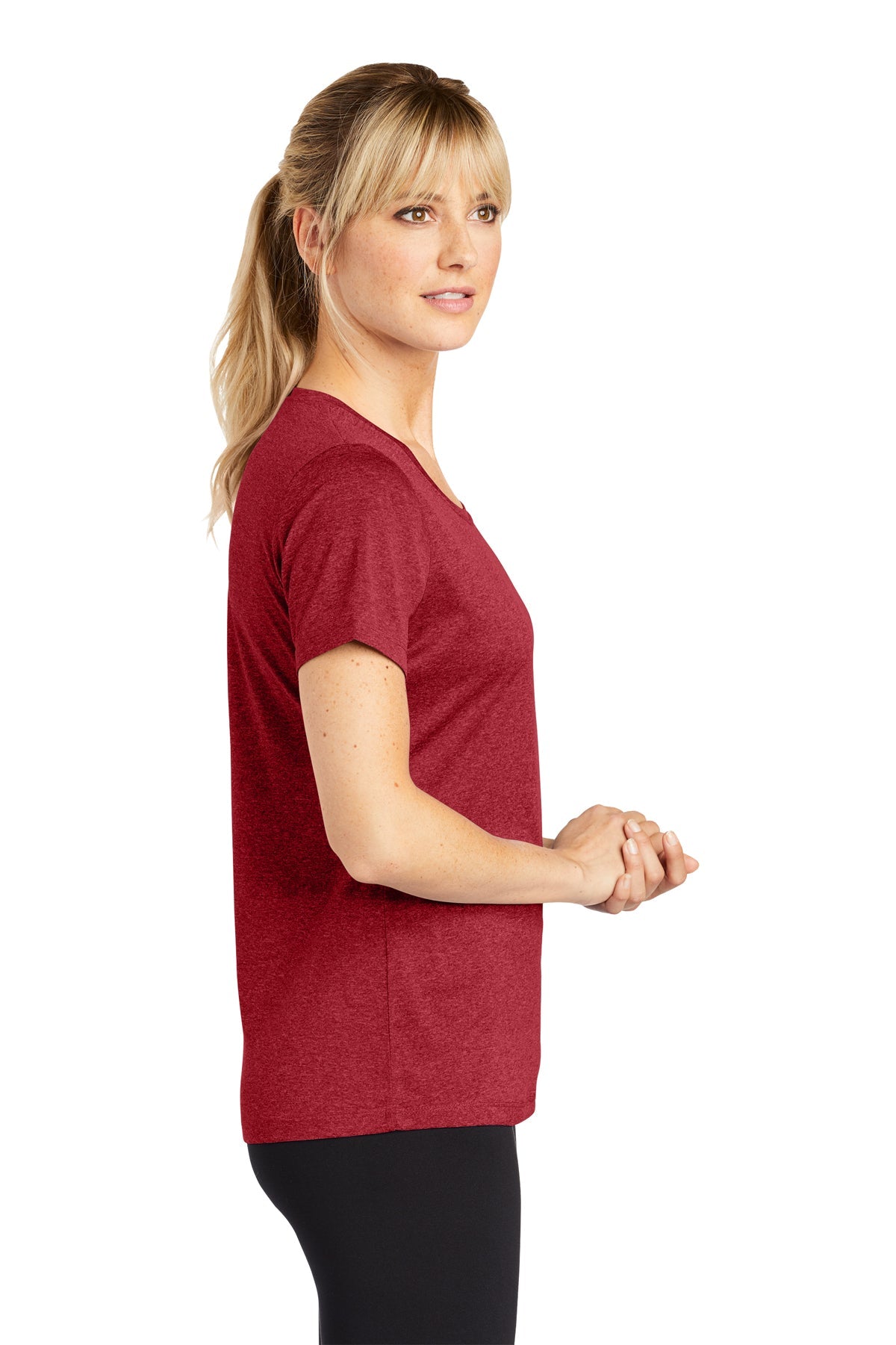 Sport-Tek Ladies Heather Contender Scoop Neck Tee