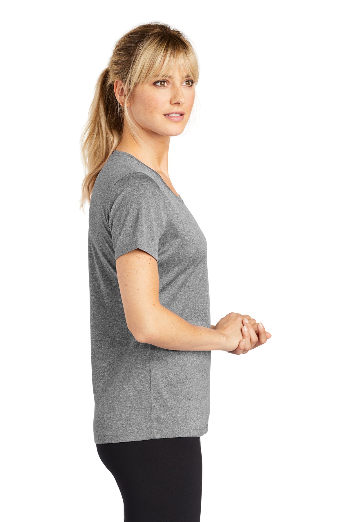 Sport-Tek Ladies Heather Contender Scoop Neck Tee