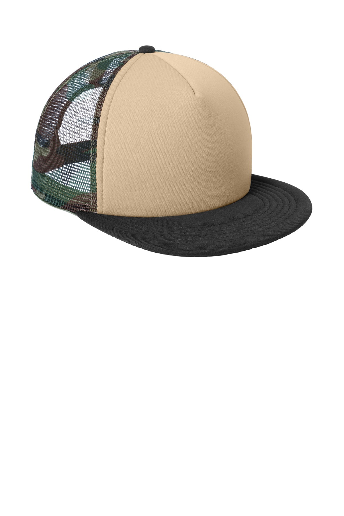 District Flat Bill Snapback Trucker Caps, Military Camo