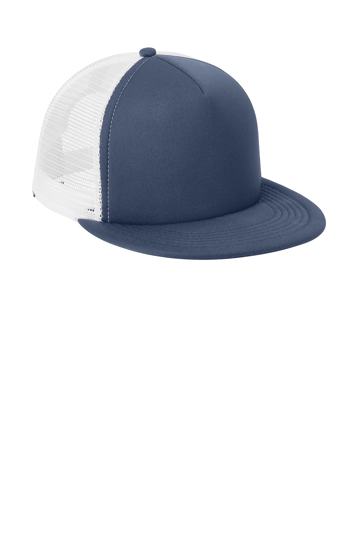 District Flat Bill Snapback Trucker Caps, New Navy