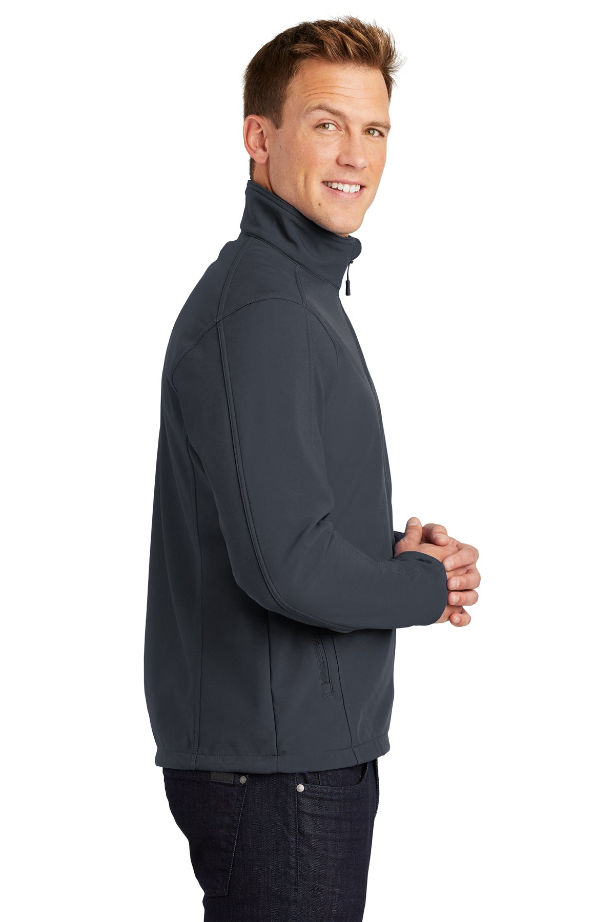 Port Authority Tall Core Branded Soft Shell Jackets, Battleship Grey [NCT]