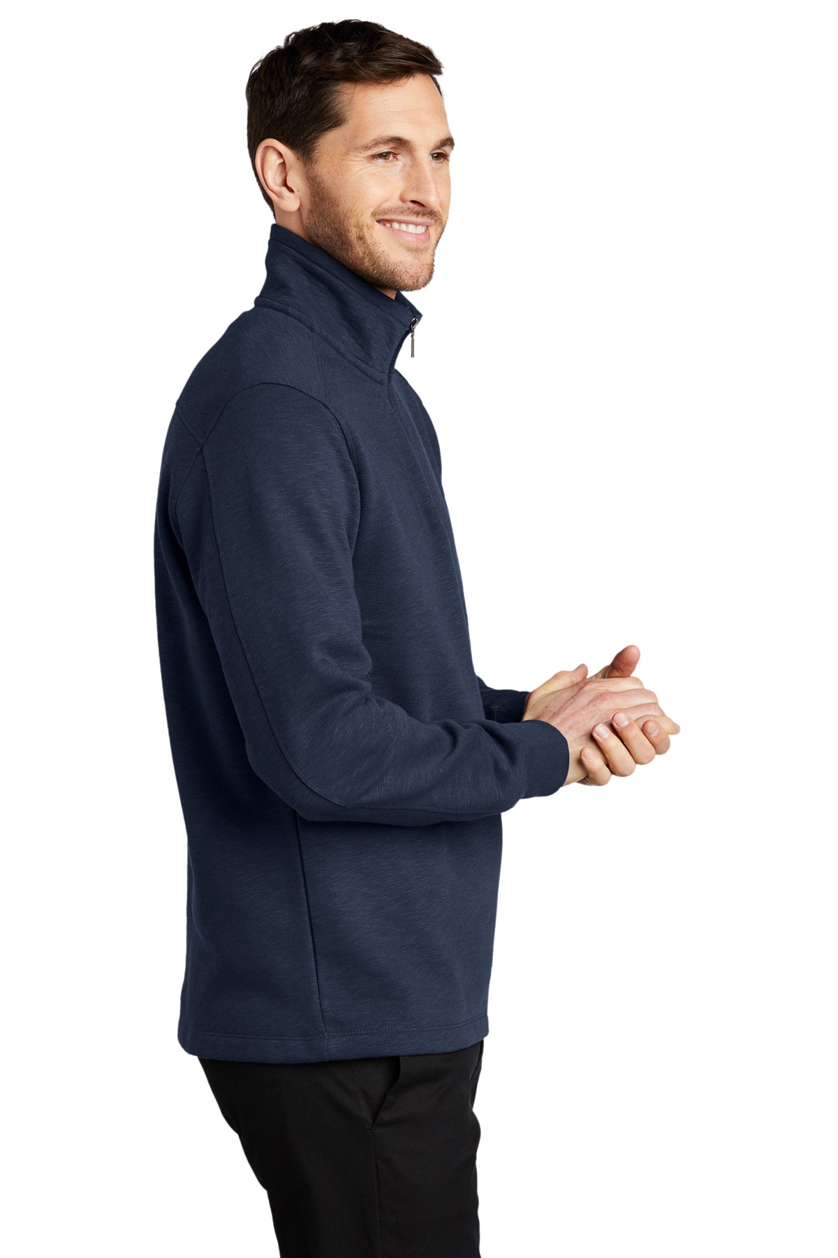 port authority_f295 _navy_company_logo_sweatshirts