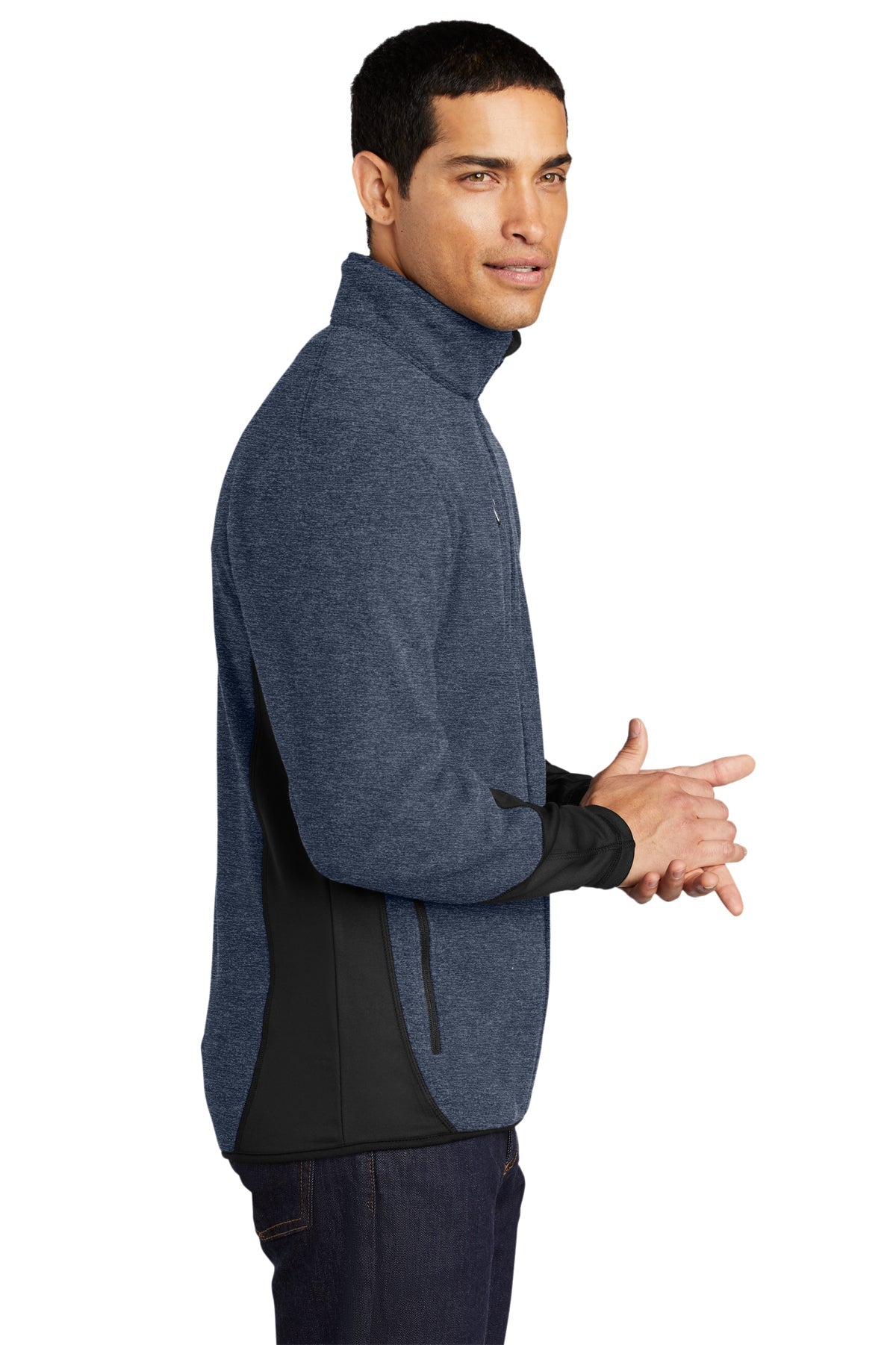 port authority_f227 _navy heather/ black_company_logo_jackets
