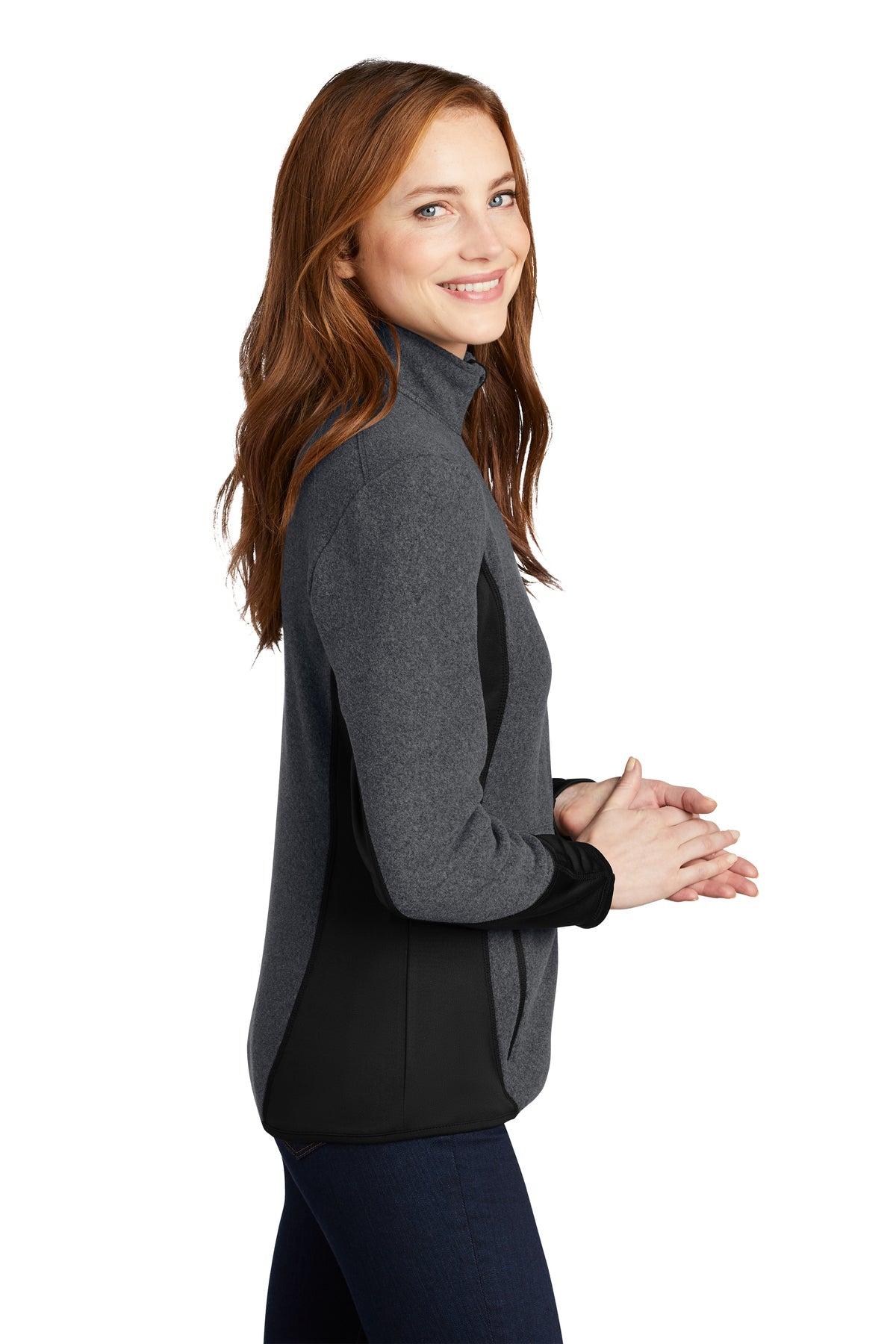 port authority_l227 _charcoal heather/ black_company_logo_jackets