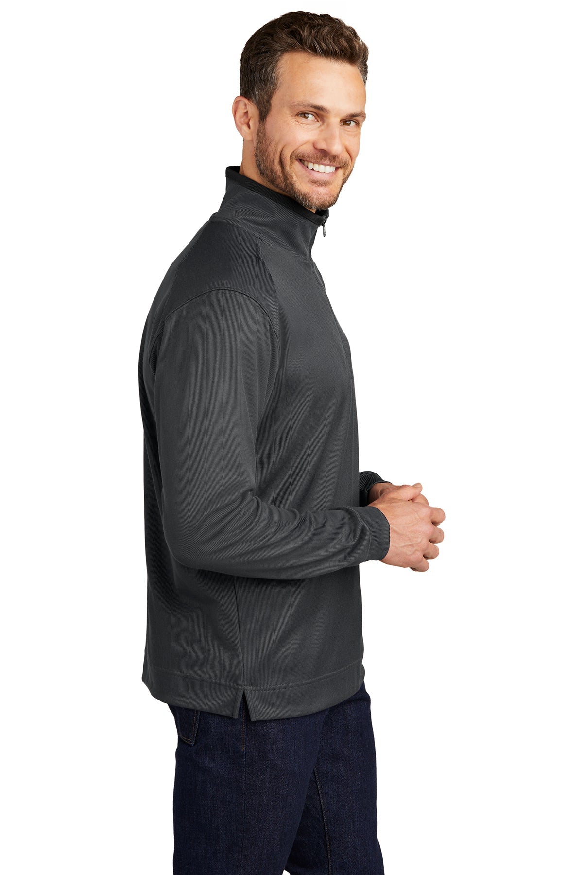 port authority_k805 _iron grey/ black_company_logo_sweatshirts