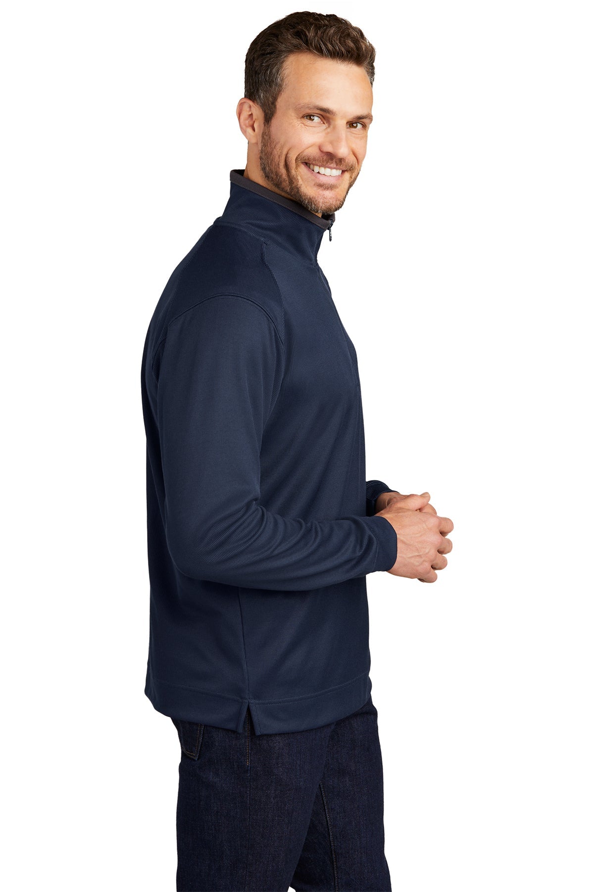 port authority_k805 _true navy/ iron grey_company_logo_sweatshirts