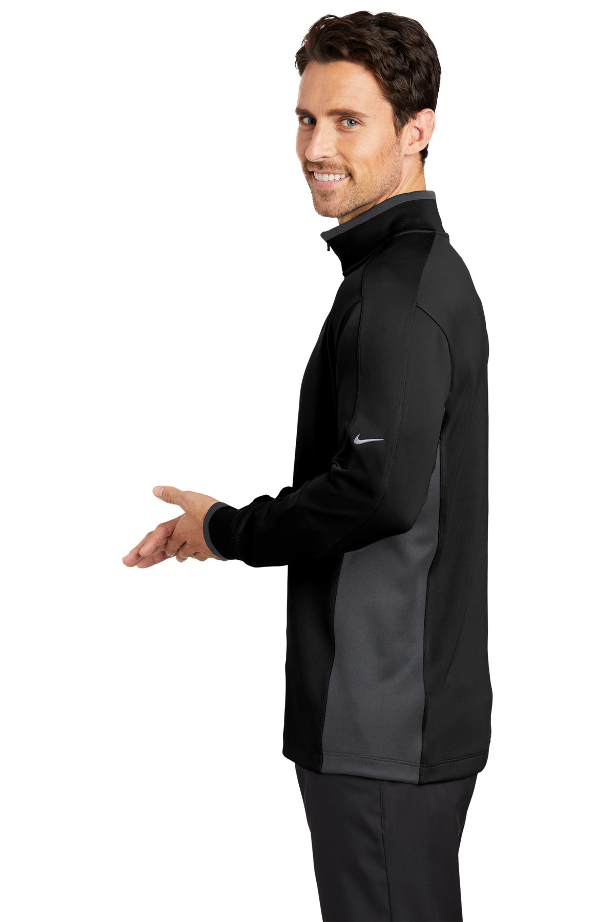 Nike Dri-FIT Custom Quarter Zip Cover-Ups, Black/ Dark Grey/ White