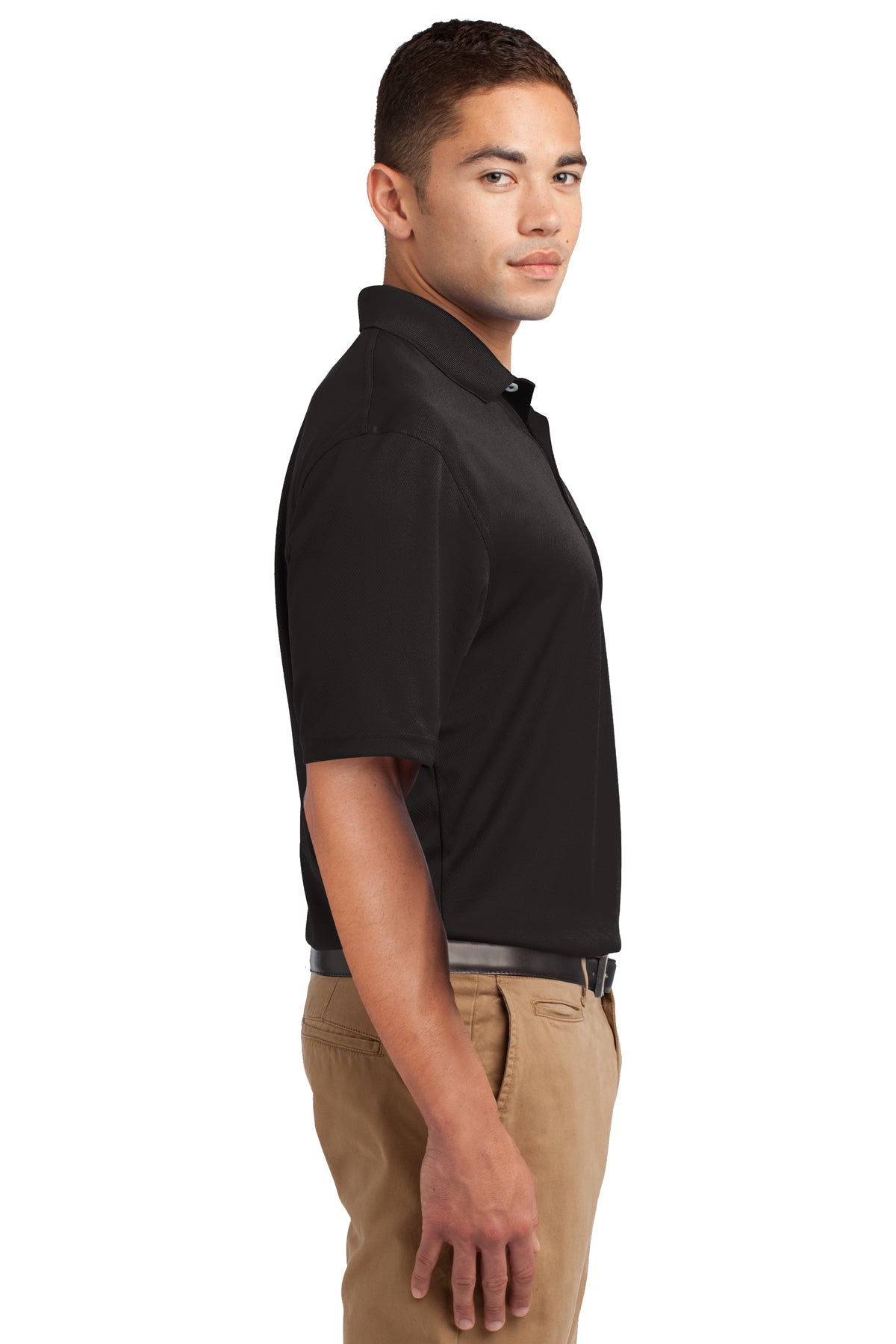 Sport-Tek Tall Dri-Mesh Custom Polos, Black