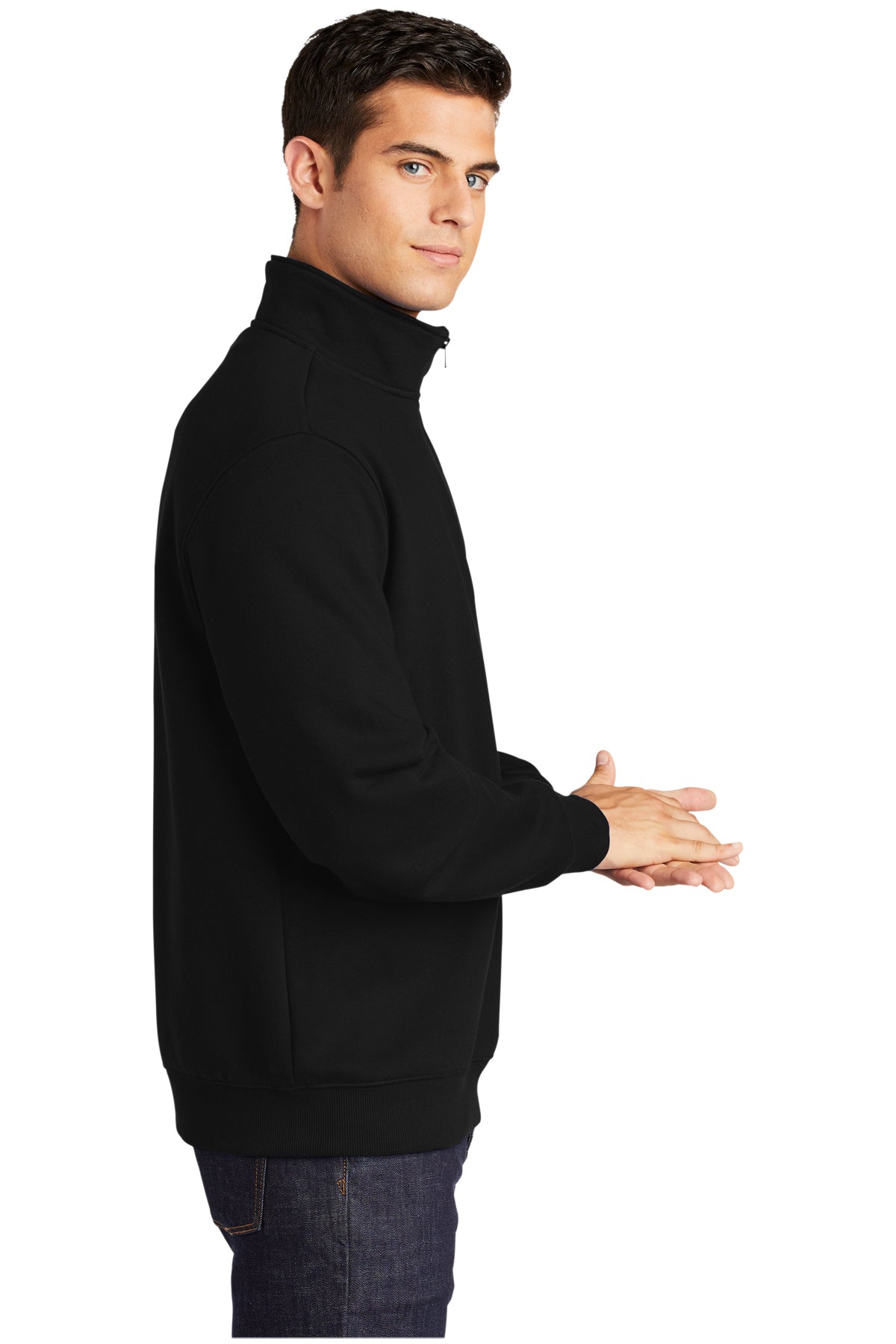 Sport-Tek Tall Customized 1/4-Zip Sweatshirts, Black [TruNorthern]