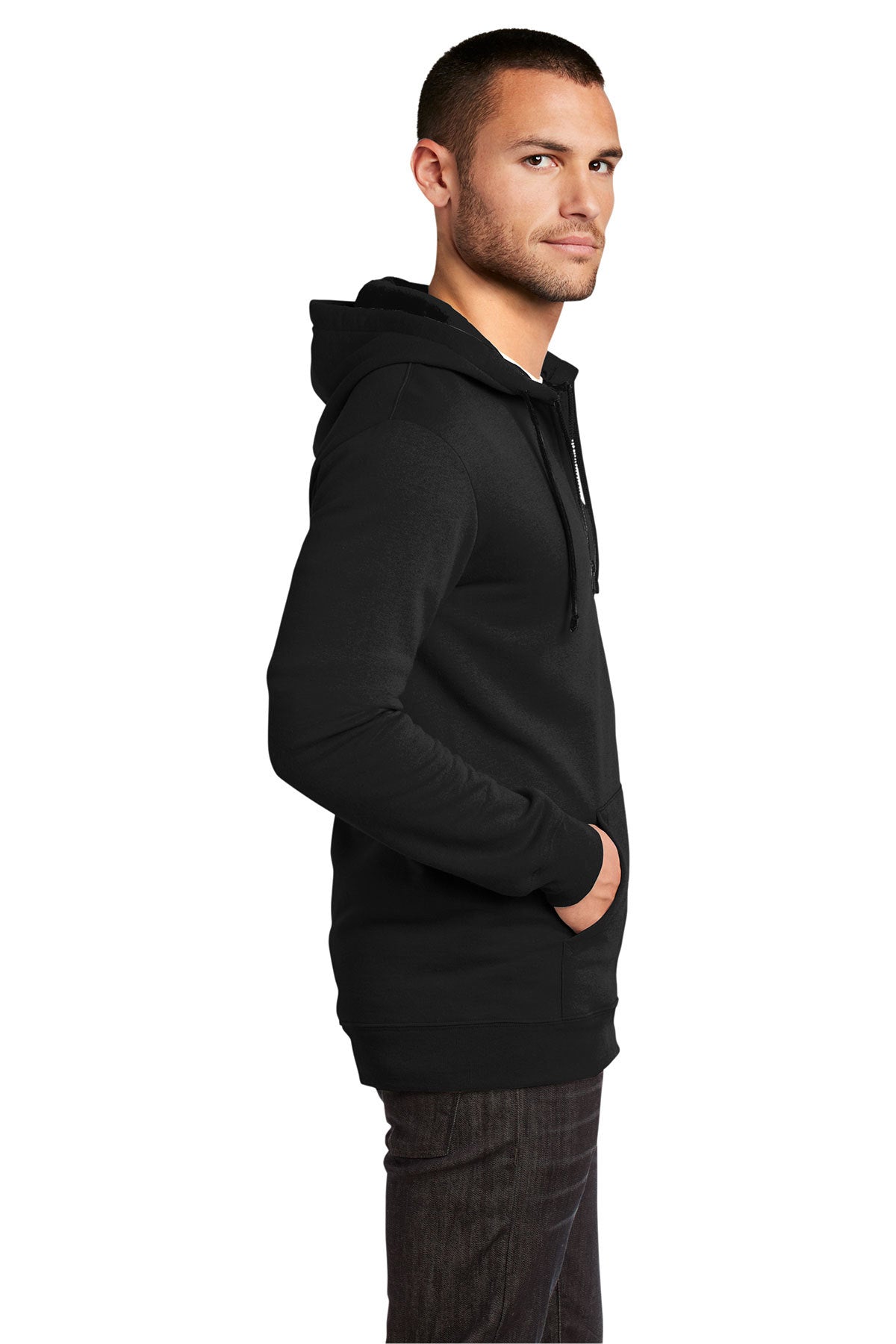 district_dt800 _black_company_logo_sweatshirts