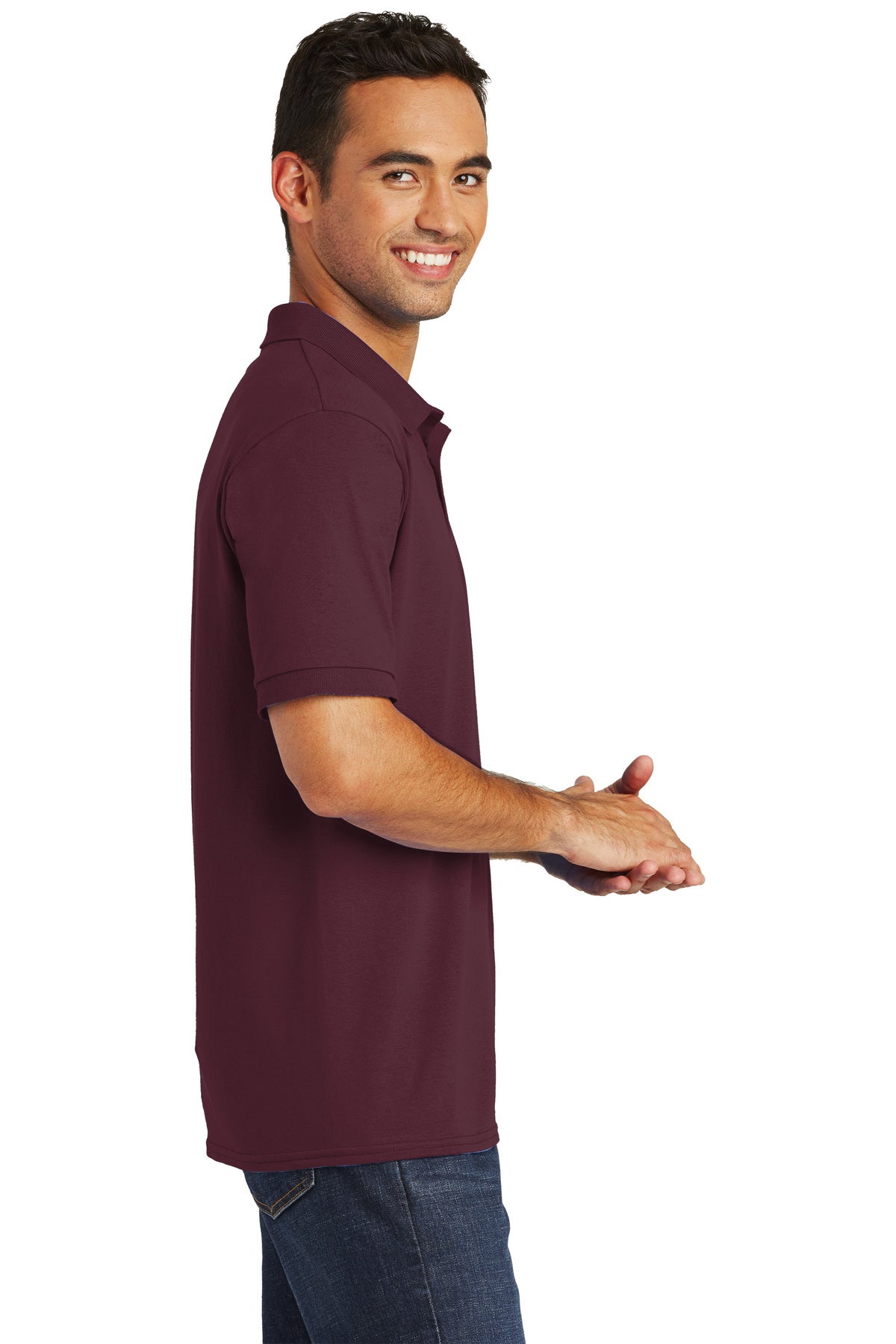 port & company_kp55 _athletic maroon_company_logo_polos
