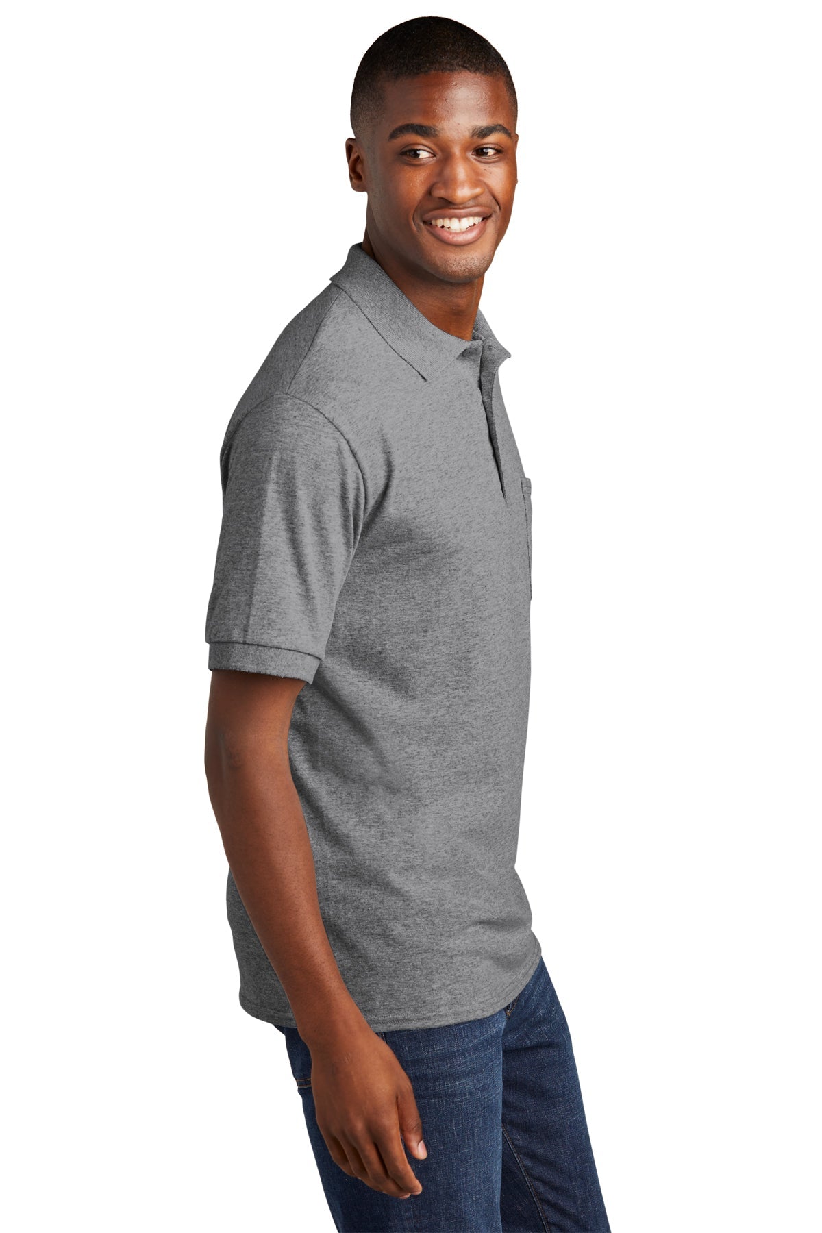 port & company_kp55p _athletic heather_company_logo_polos