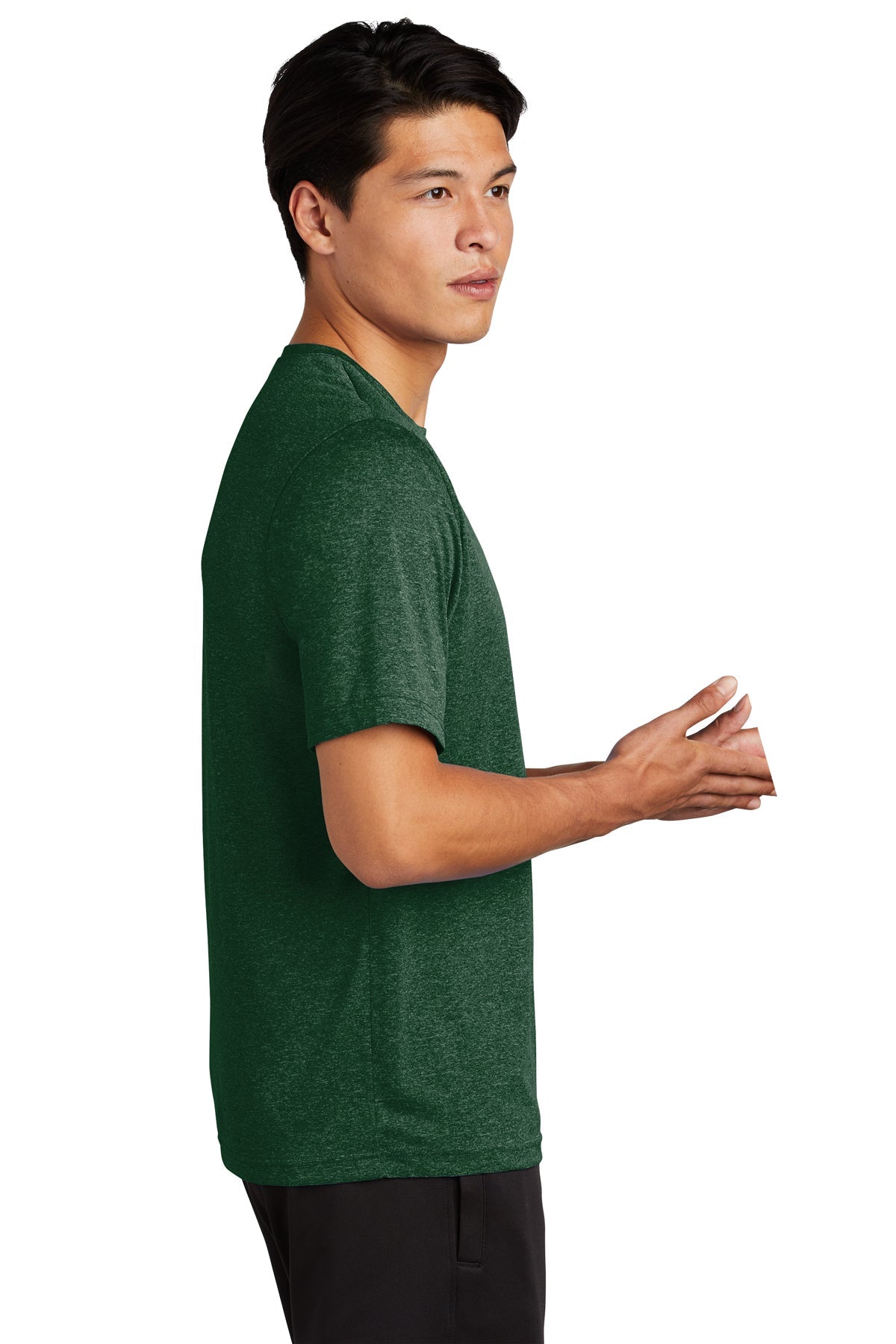 Sport-Tek Tall Heather Contender Branded Tee's, Forest Green Heather