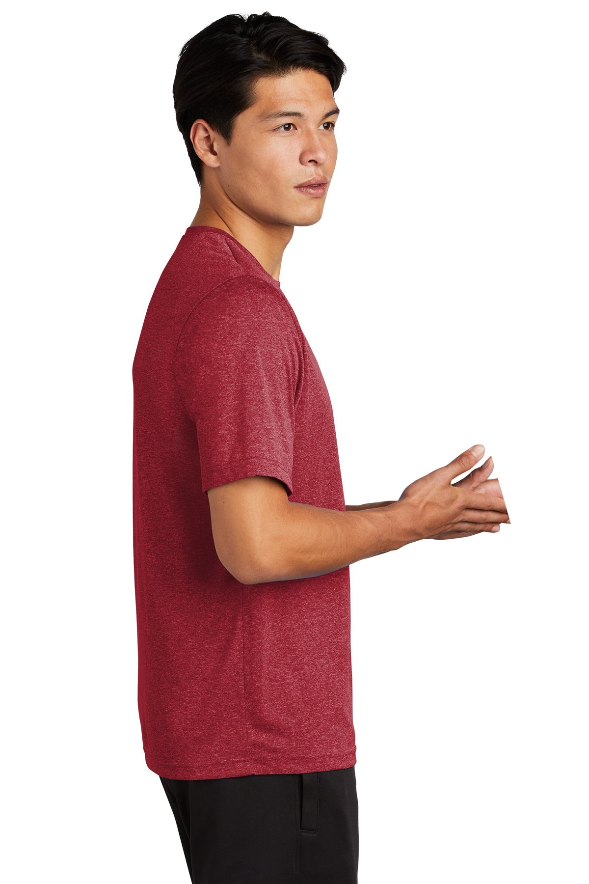 Sport-Tek Tall Heather Contender Branded Tee's, Scarlet Heather