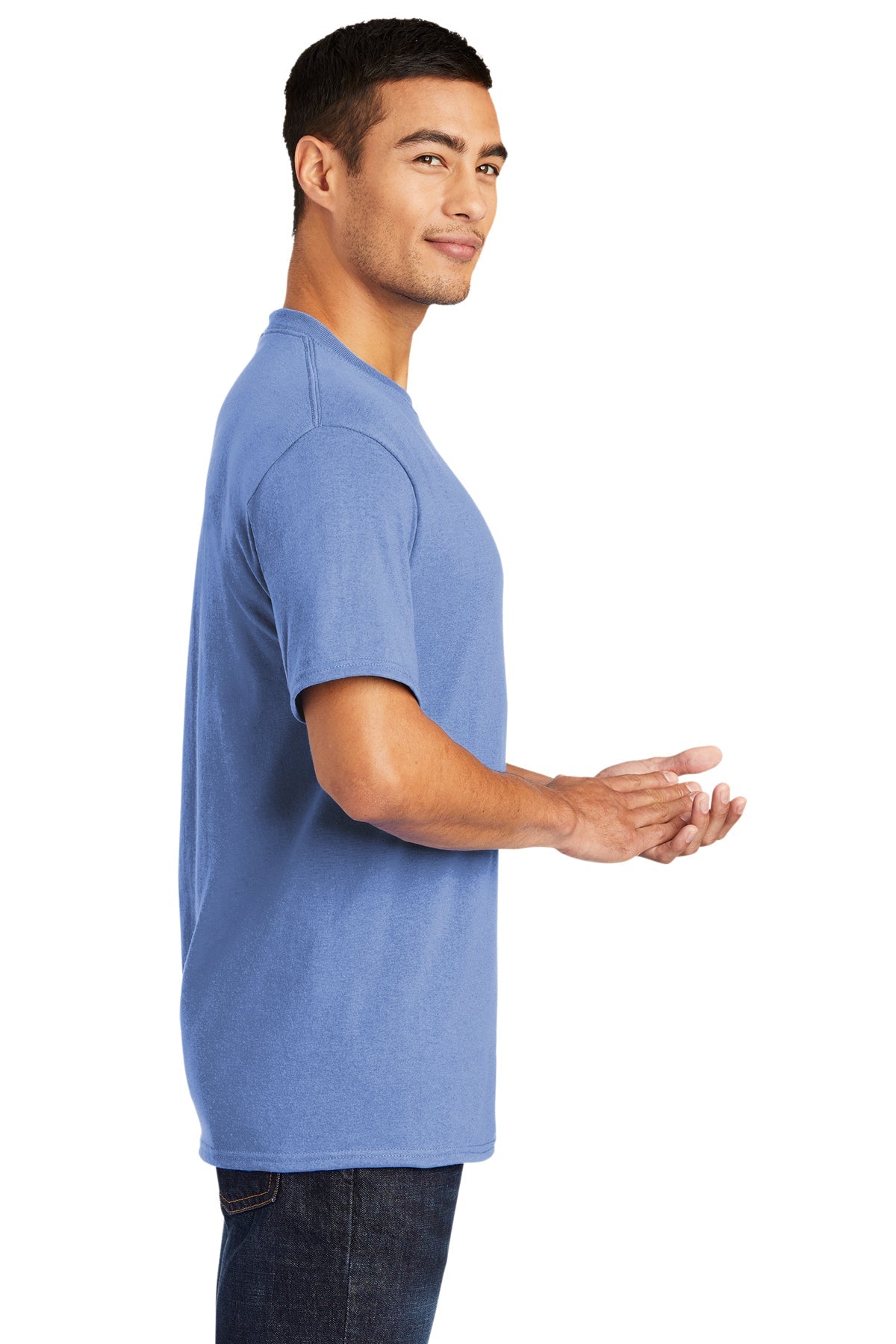 Port & Company Tall Core Blend Custom Tee's, Carolina Blue