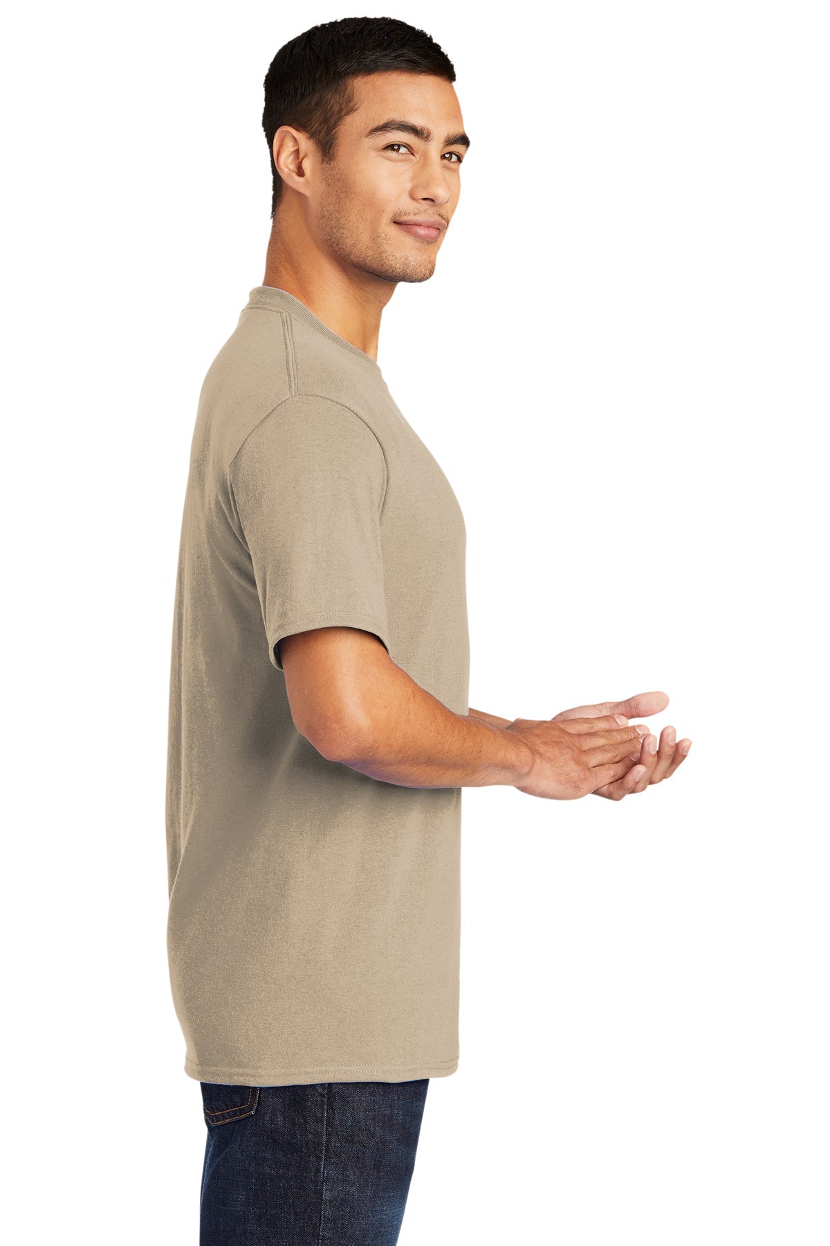 Port & Company Tall Core Blend Custom Tee's, Desert Sand