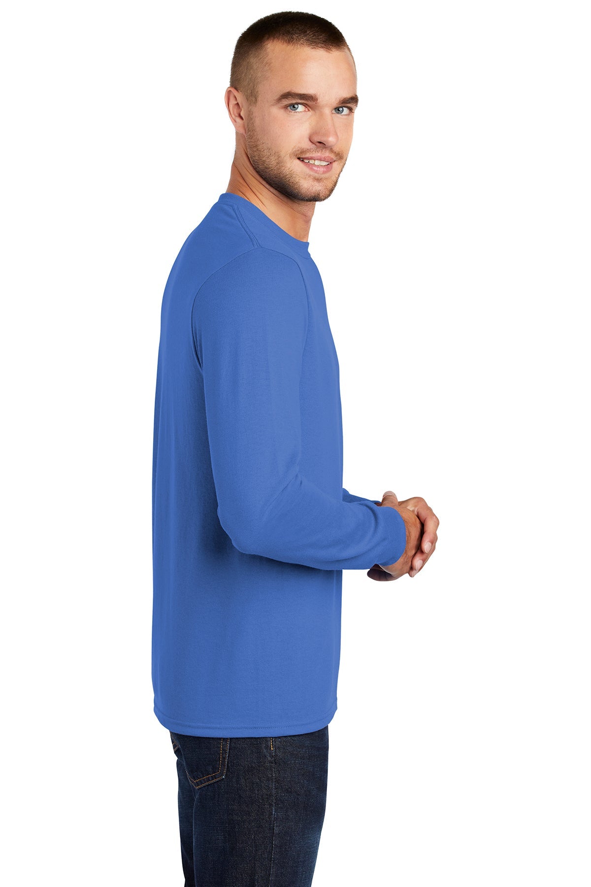 Port & Company Tall Long Sleeve Customized Core Blend Tee's, Royal