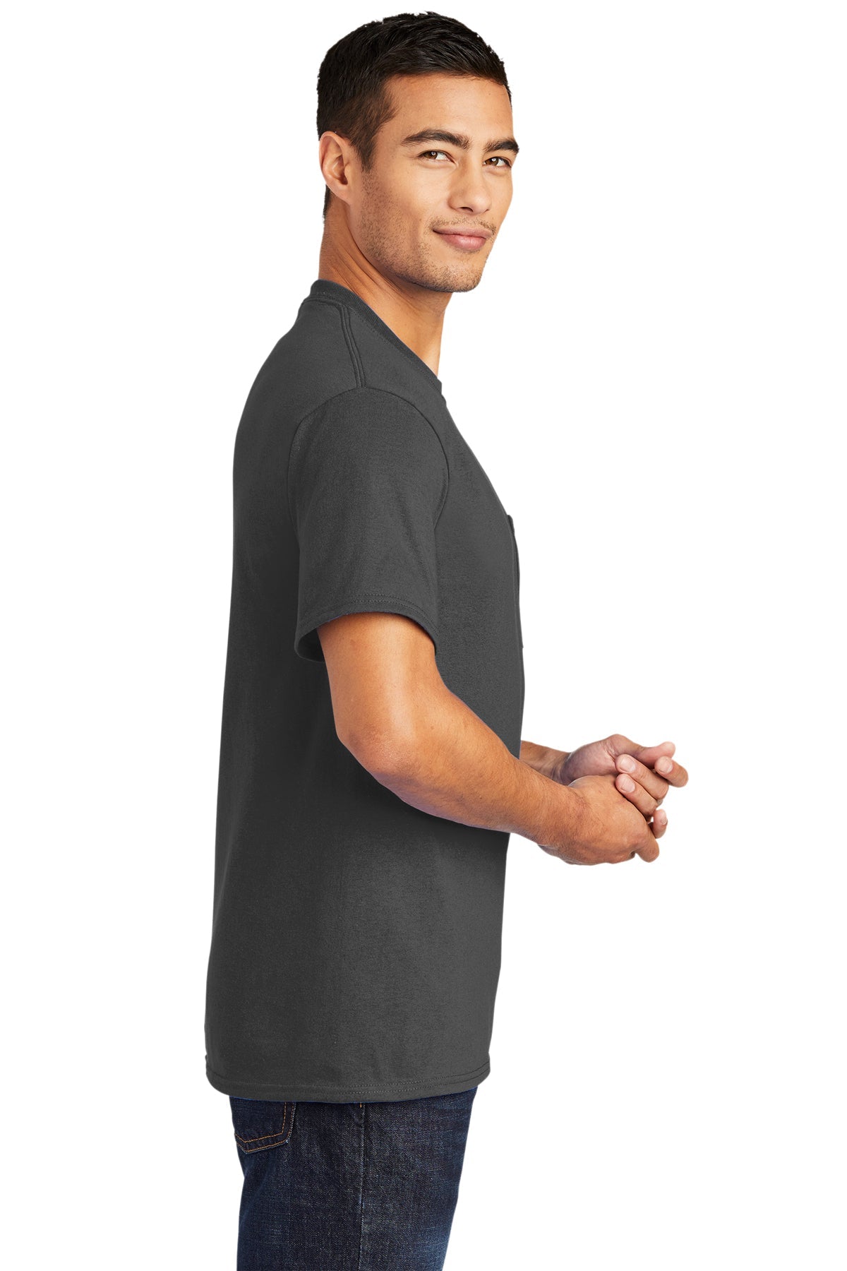 Port & Company Tall Core Blend Custom Pocket Tee's, Charcoal