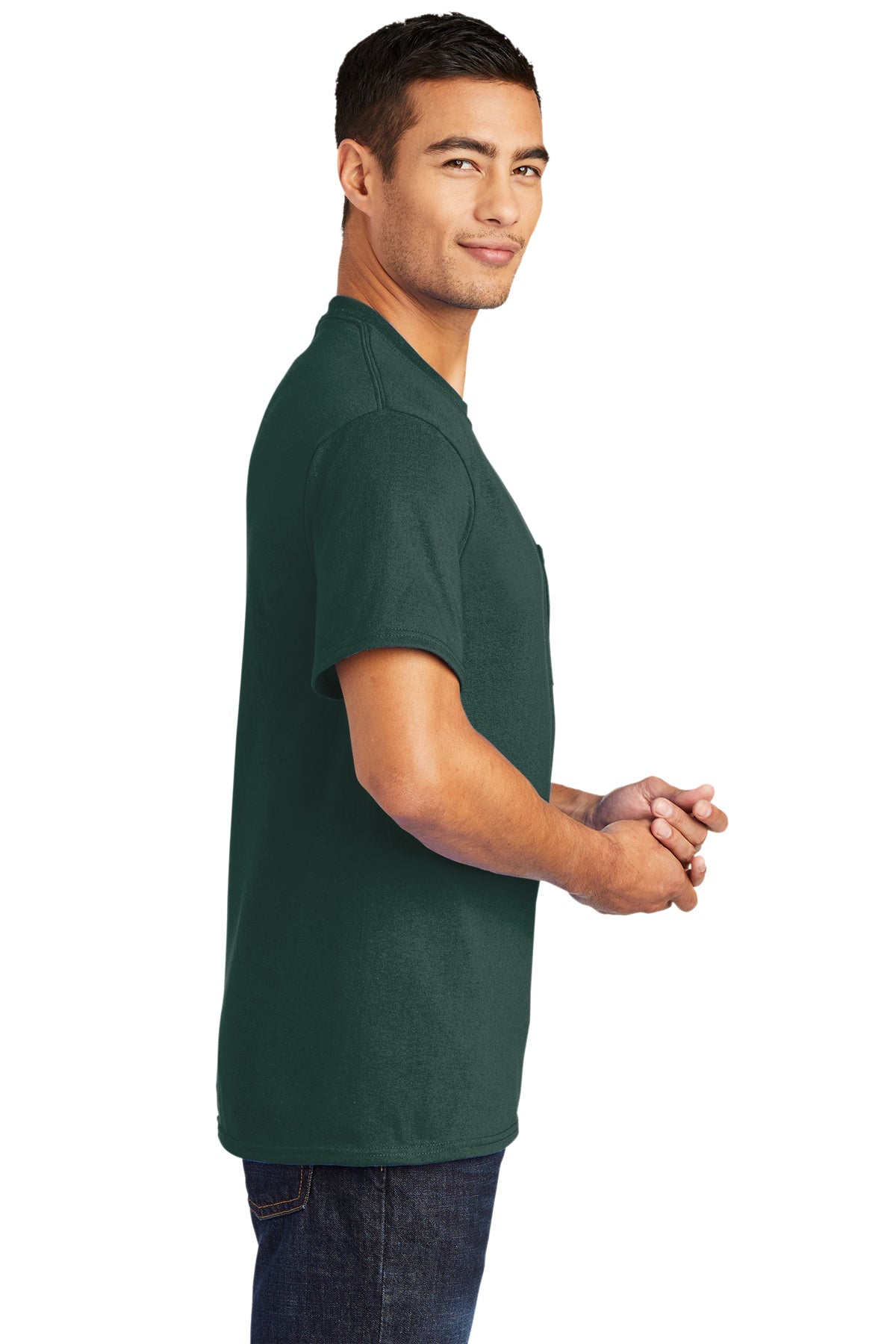 Port & Company Tall Core Blend Branded Pocket Tee's, Dark Green