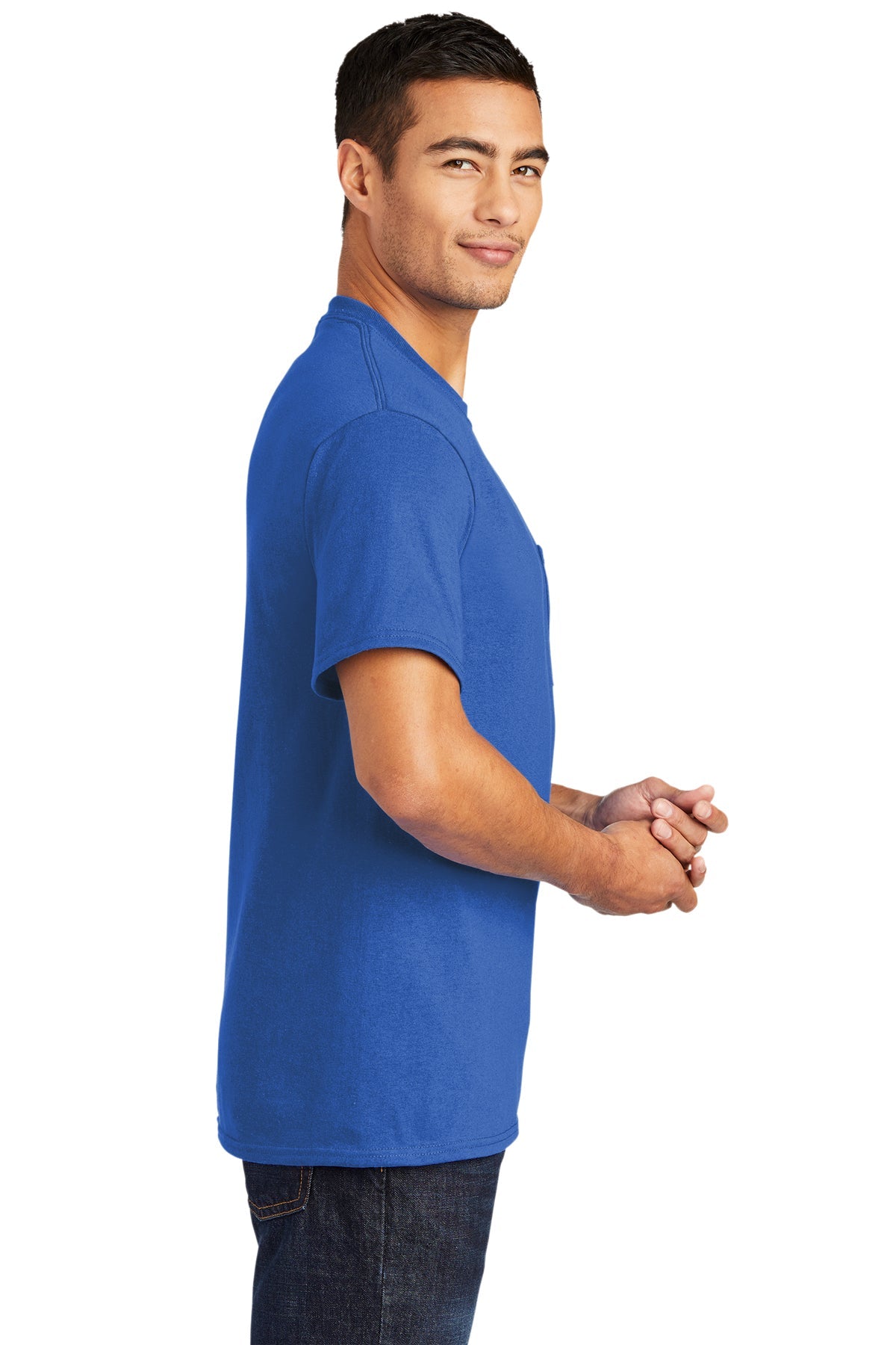 Port & Company Tall Core Blend Customized Pocket Tee's, Royal